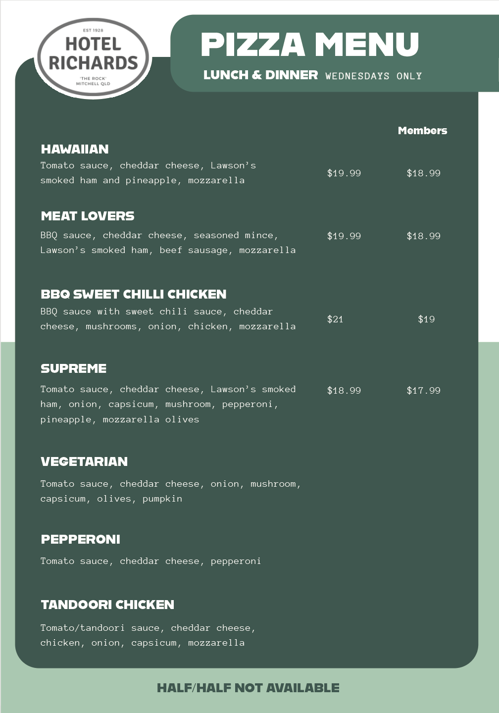 Design de Menu par Vibhavana91 pour Hotel Richards | Design #36019383