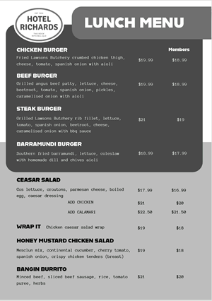 Menu Design by Vibhavana91 for Hotel Richards | Design: #36107846