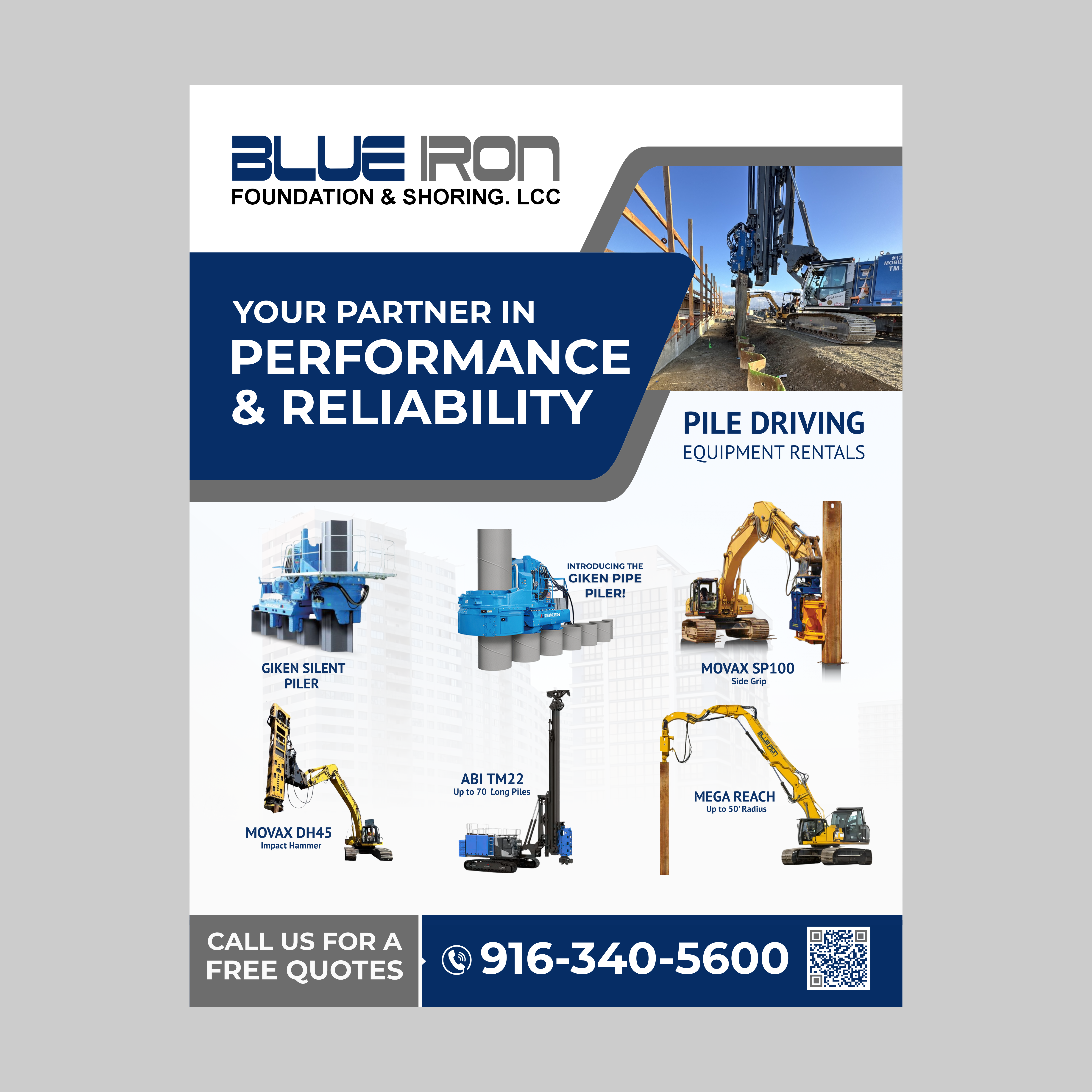 Graphic Design by Excellar Hub for Blue Iron Foundations & Shoring, LLC | Design #36014895