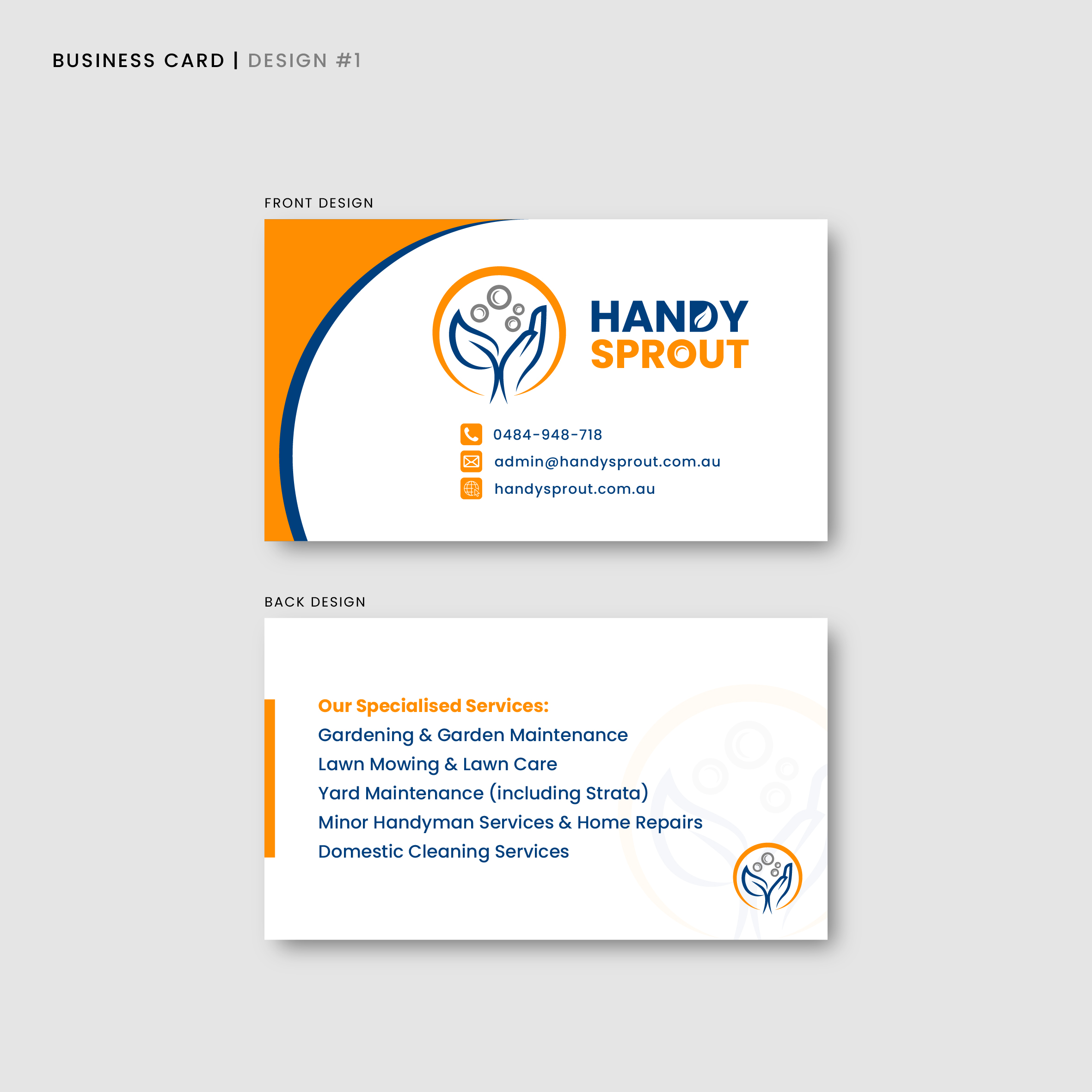 Business Card Design by Aljune Castro Designs for Handy Sprout Pty Ltd | Design #35990317