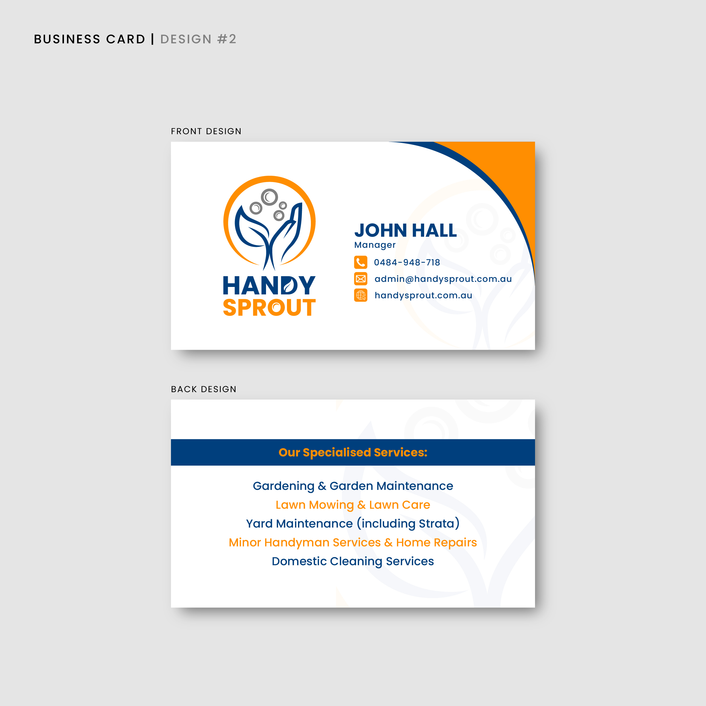 Visitenkarten-Design von Aljune Castro Designs für Handy Sprout Pty Ltd | Design #36012099