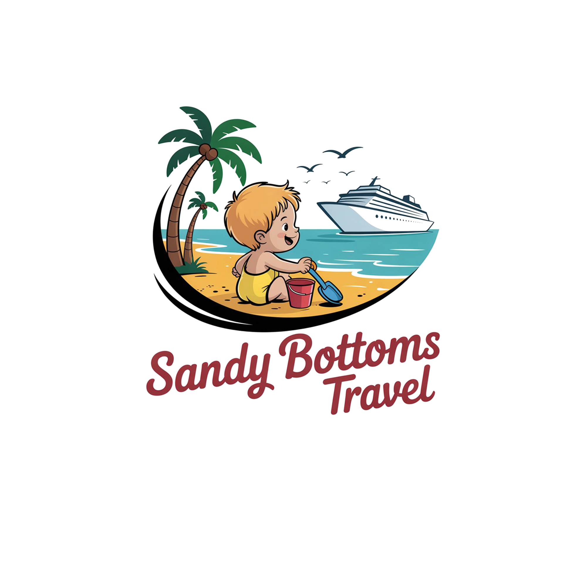 Logo Design by Fazli Ahmad for Sandy Bottoms Travel | Design #36008435