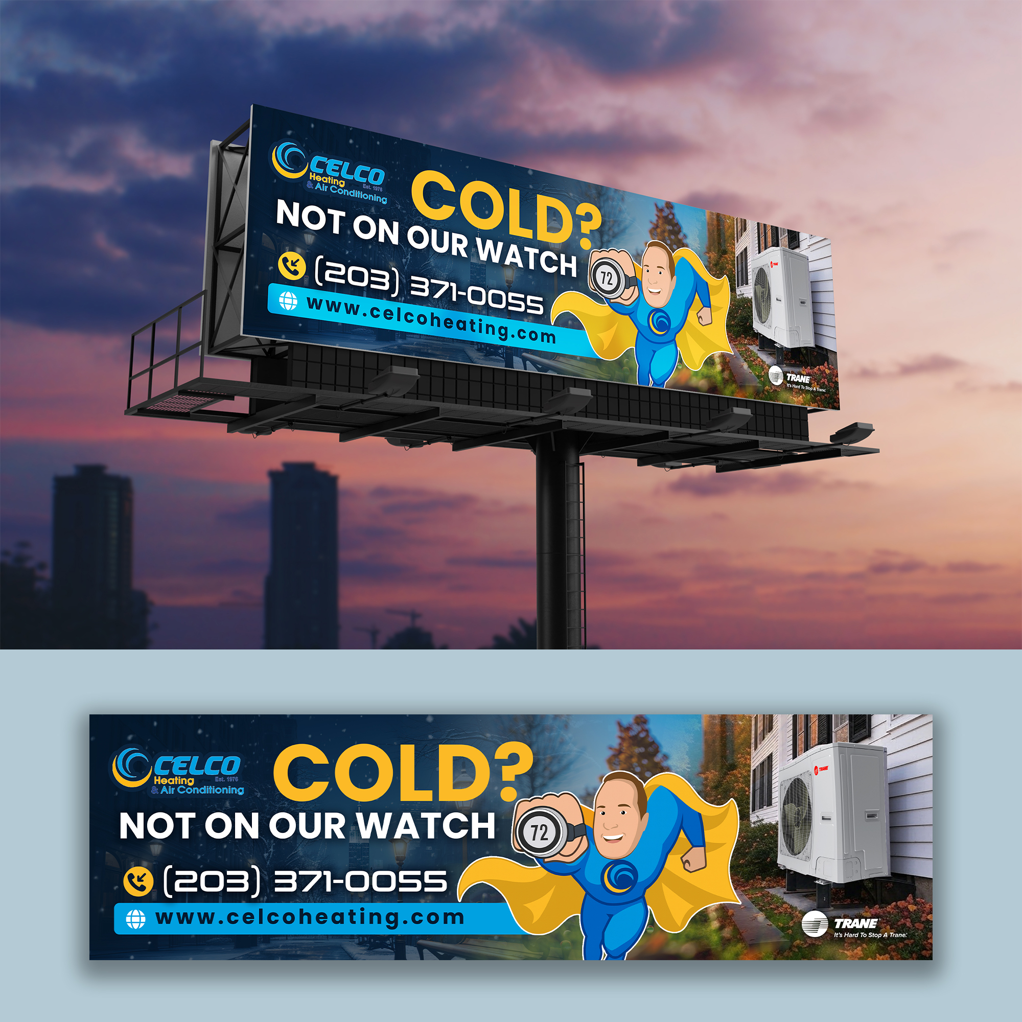 Billboard Design by ArtHive for Celco Heating and AC | Design #36004174