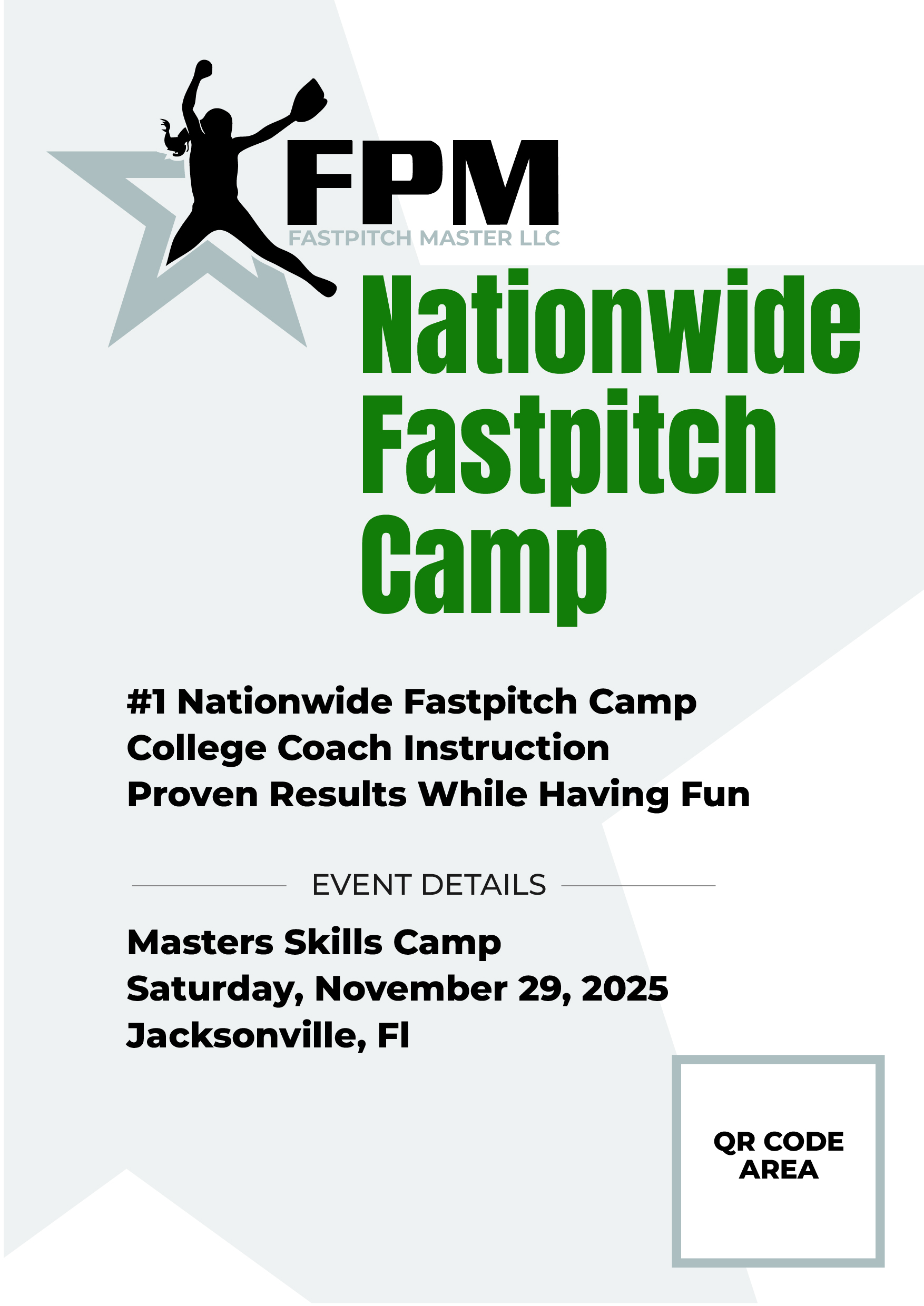 Flyer Design by Vertikus for Fastpitch Masters LLC | Design #36024638
