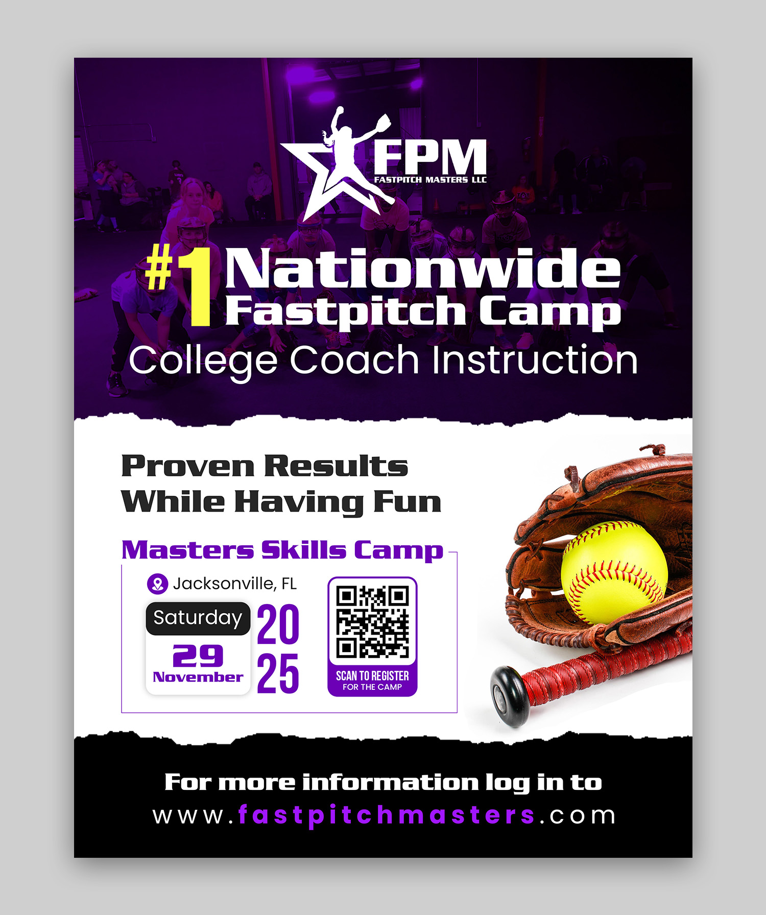 Design de Flyer par debdesign pour Fastpitch Masters LLC | Design #36021038