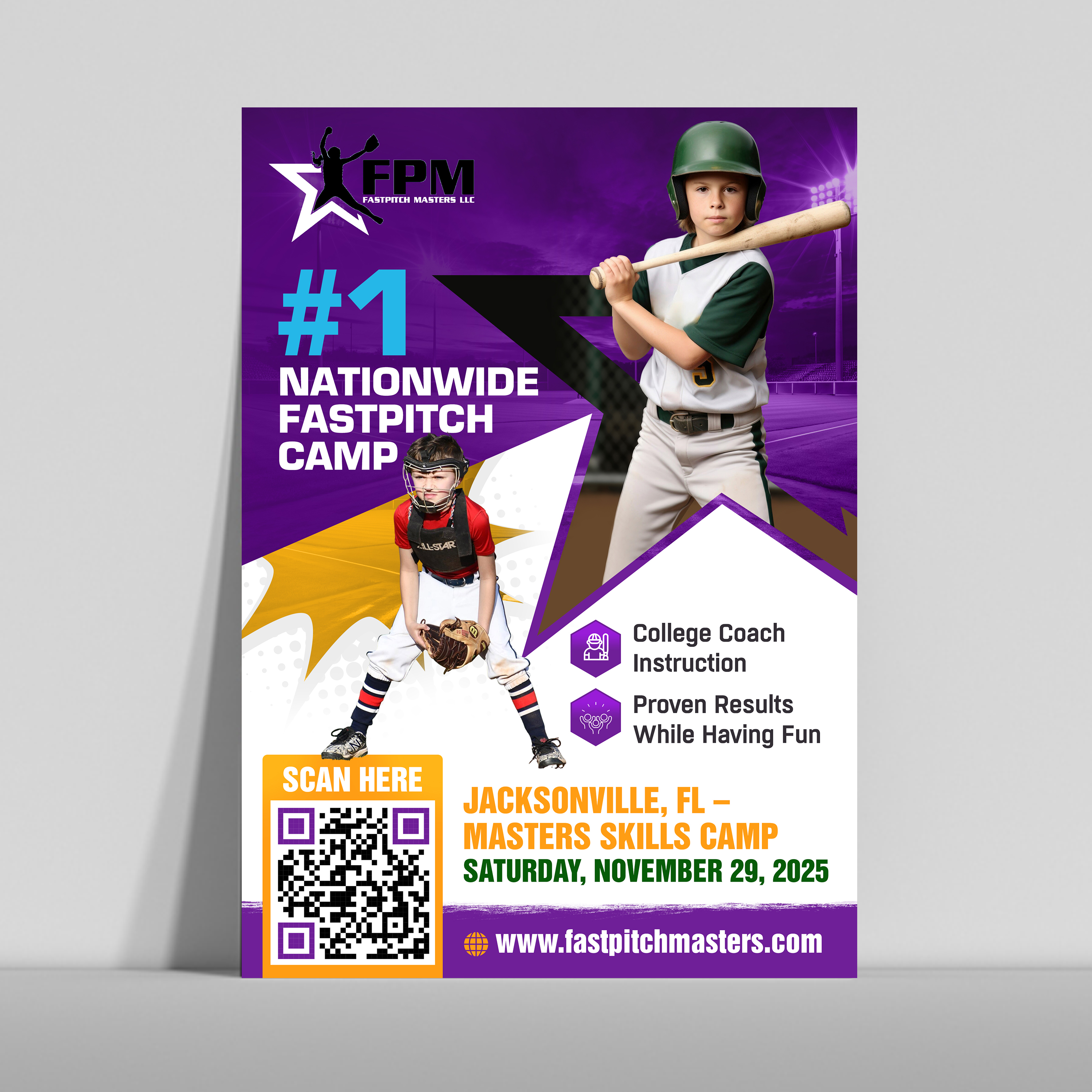 Flyer Design by 123graphics for Fastpitch Masters LLC | Design #36027896