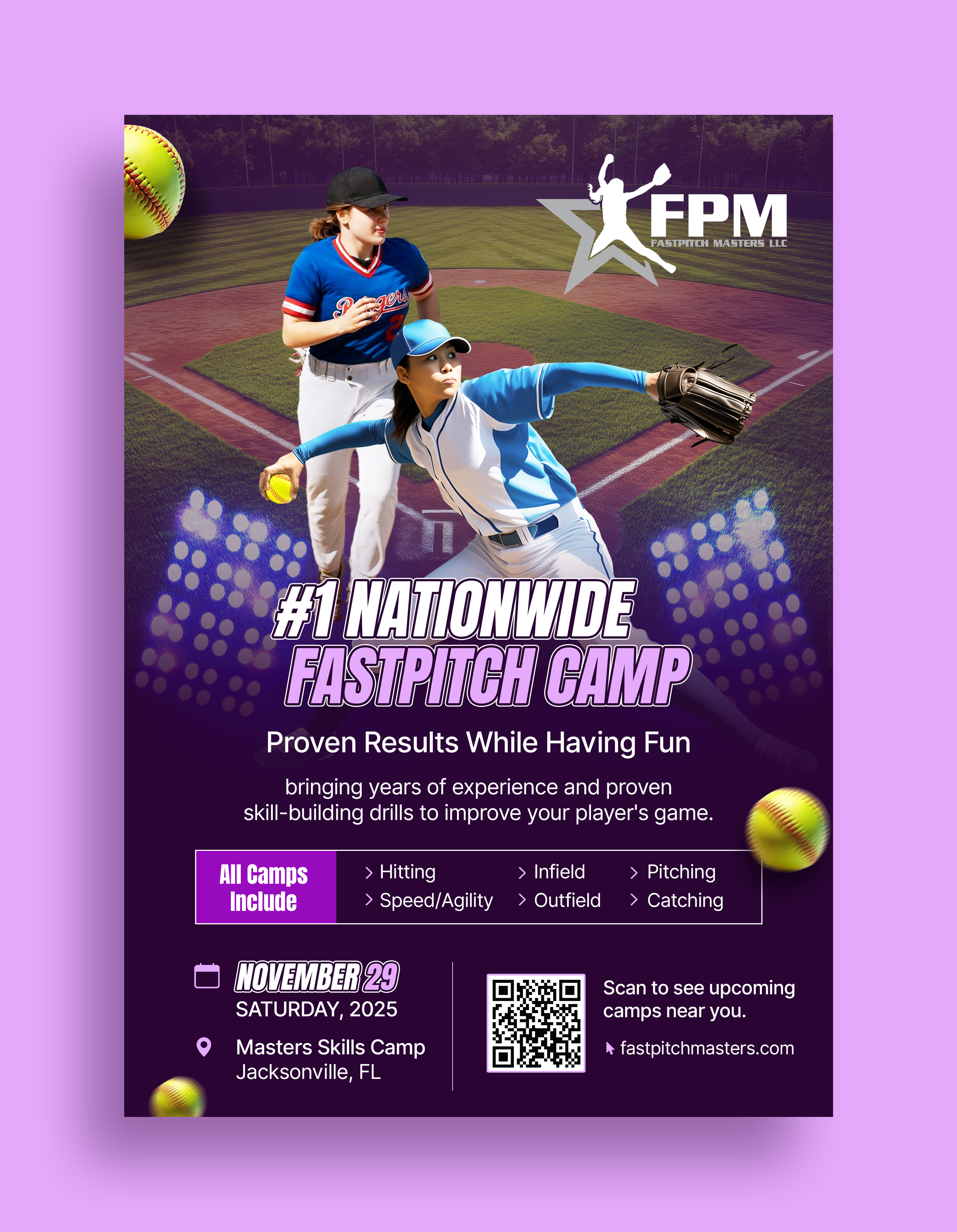 Design de Flyer par Graphic Guy pour Fastpitch Masters LLC | Design #36049425