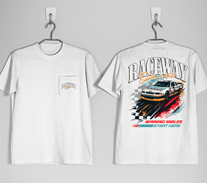 90s NASCAR-Inspired T-Shirt Design for Orthodontic Office