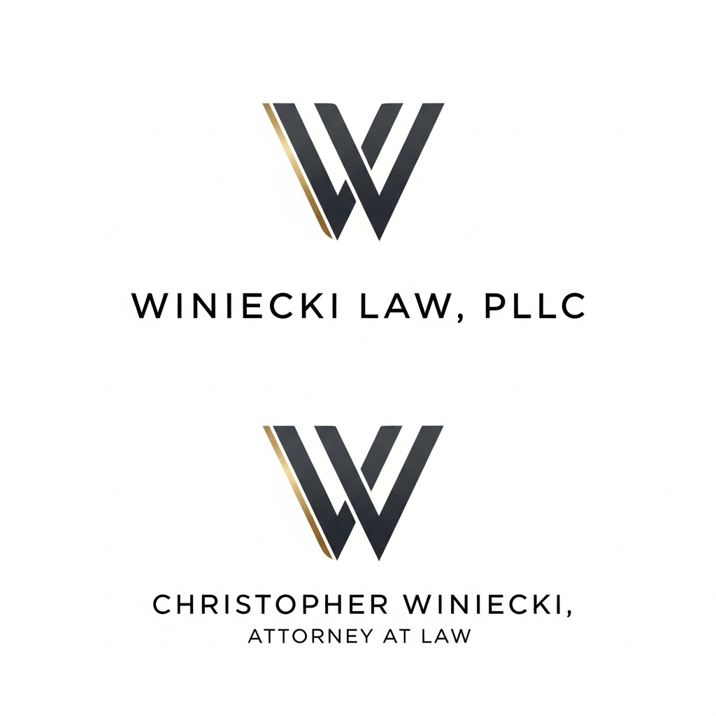 Diseño de Logo por AMBStudio para Winiecki Law PLLC | Diseño #36084289