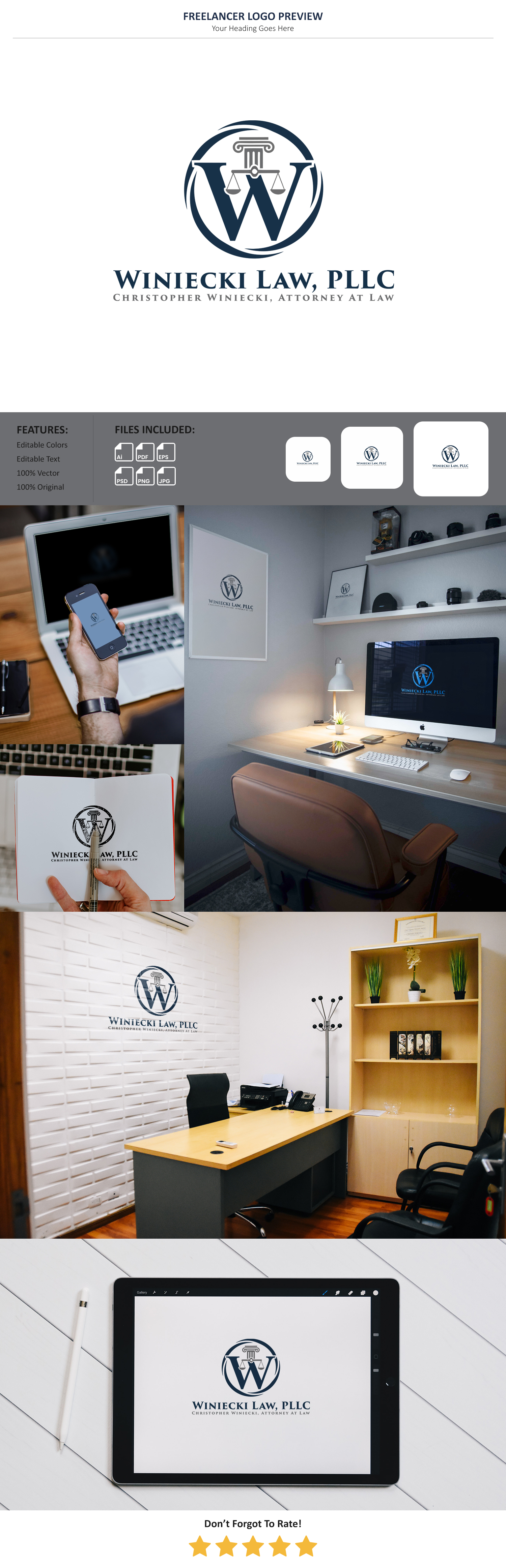 Logo Design by VectorForge for Winiecki Law PLLC | Design #36050321