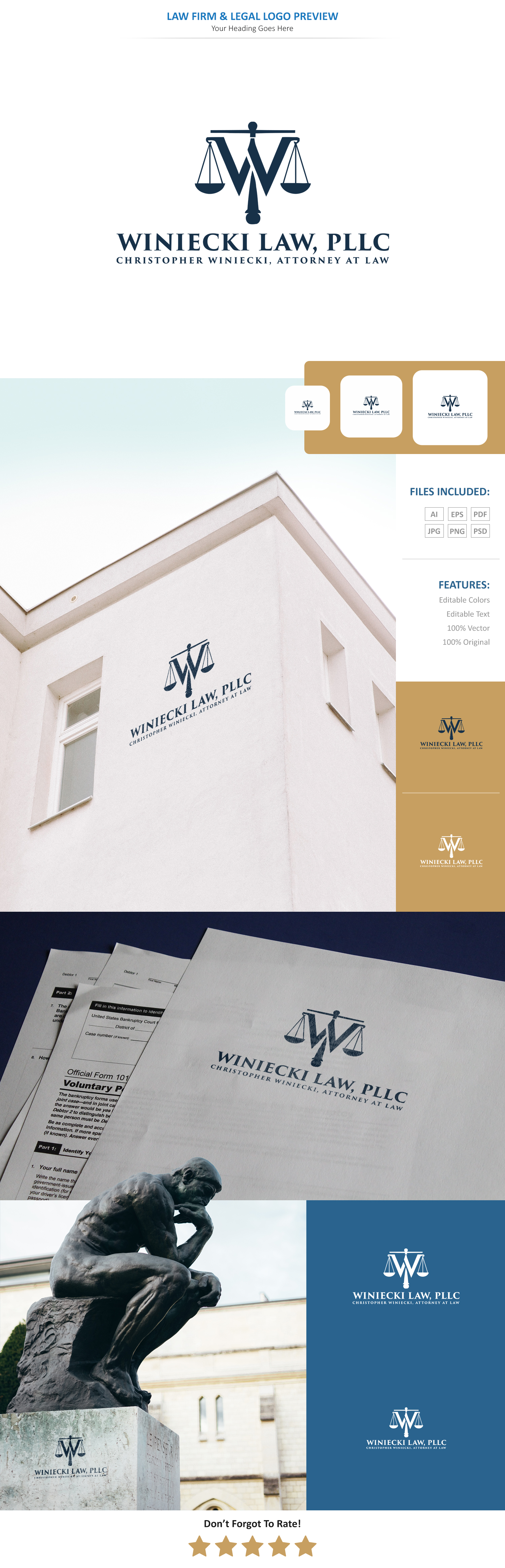 Diseño de Logo por VectorForge para Winiecki Law PLLC | Diseño #36050349