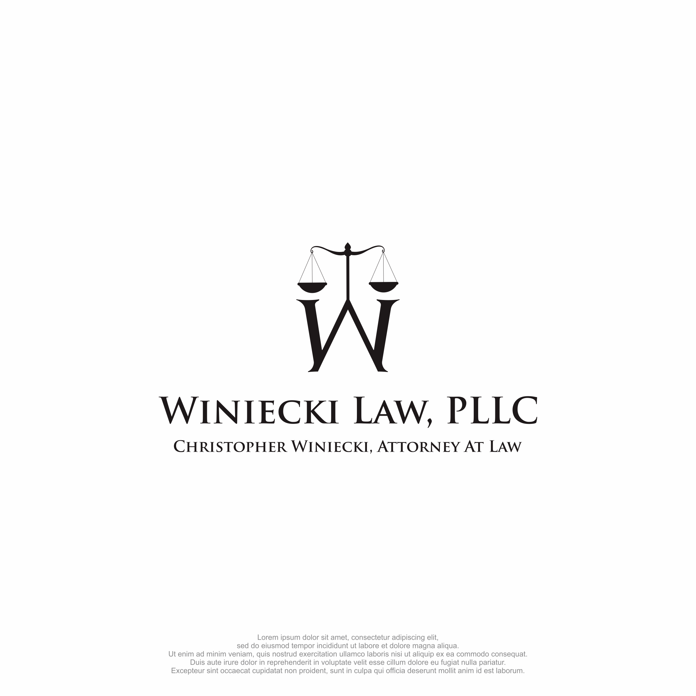 Logo-Design von JoiceSinatra für Winiecki Law PLLC | Design #36054138