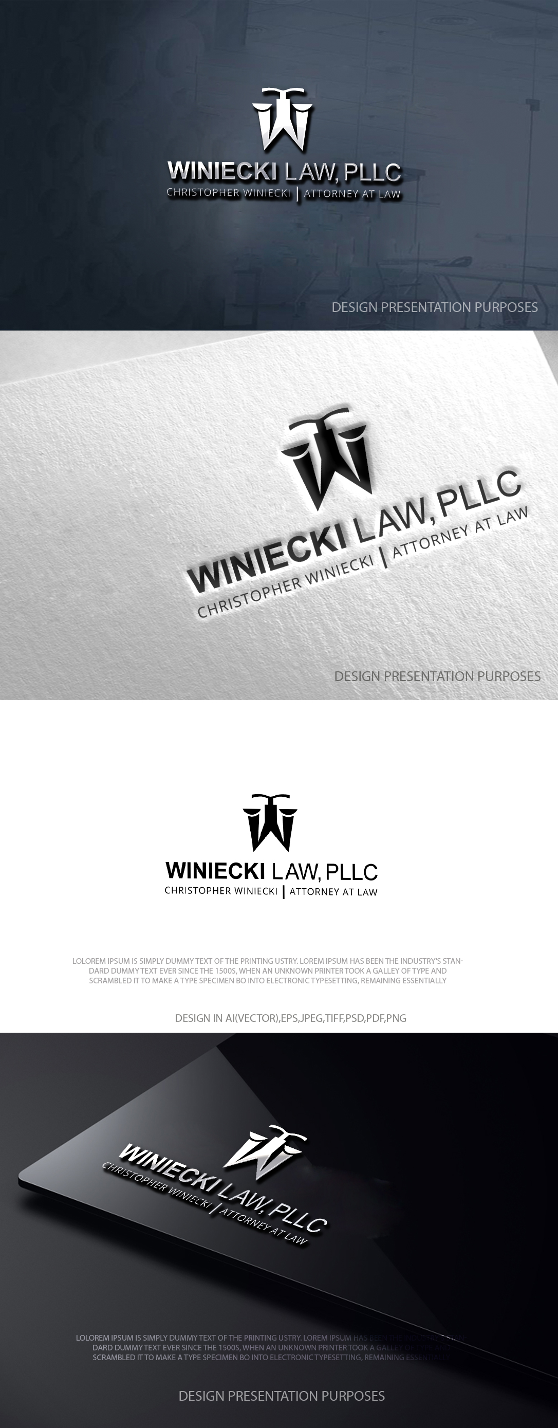Logo Design by zebronicgraphic for Winiecki Law PLLC | Design #36054789