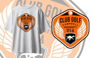 campbell university club golf tee shirt design