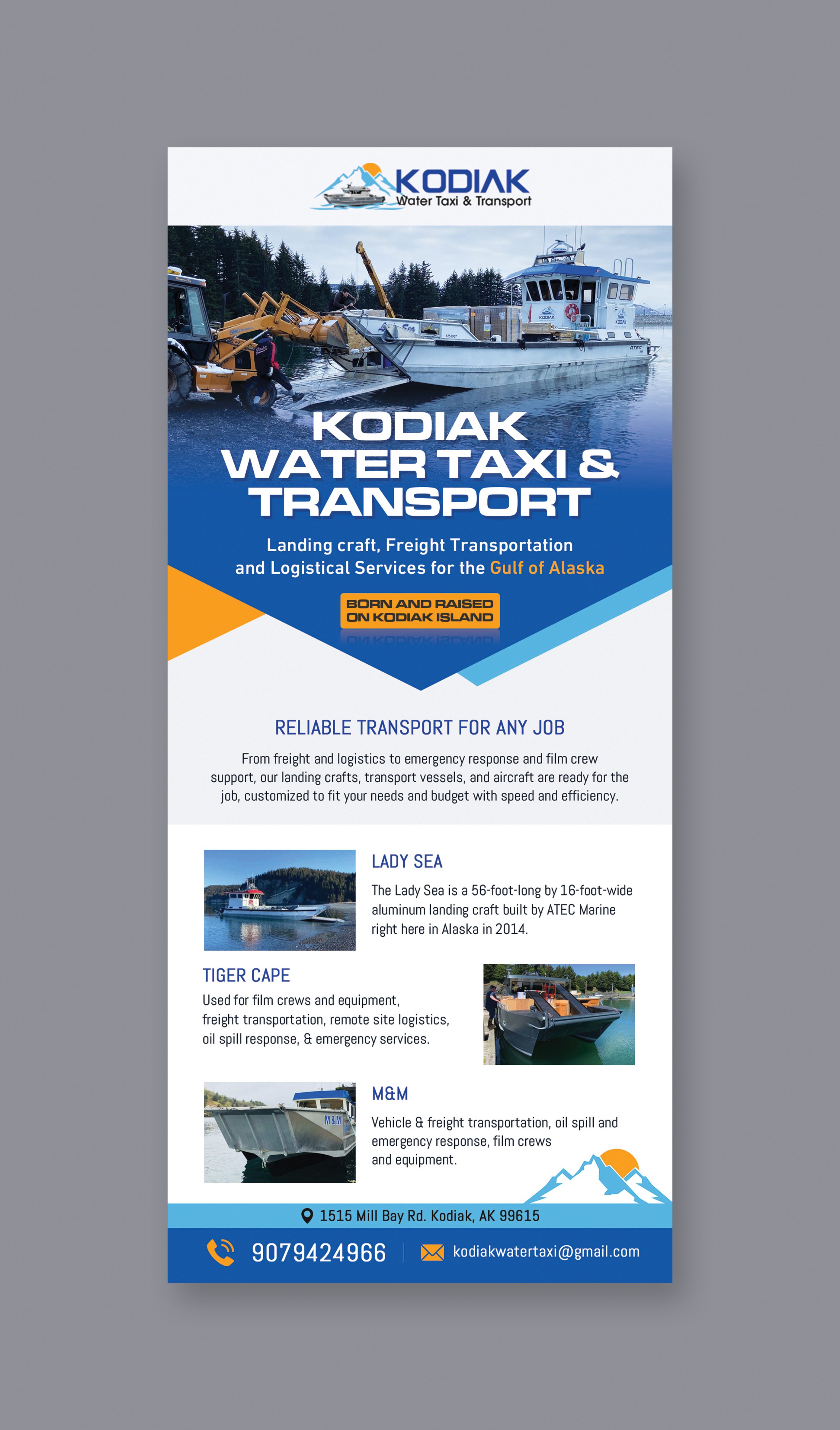 Flyer-Design von @u9icorngraphix für Kodiak Water Taxi and Transport | Design #36063603