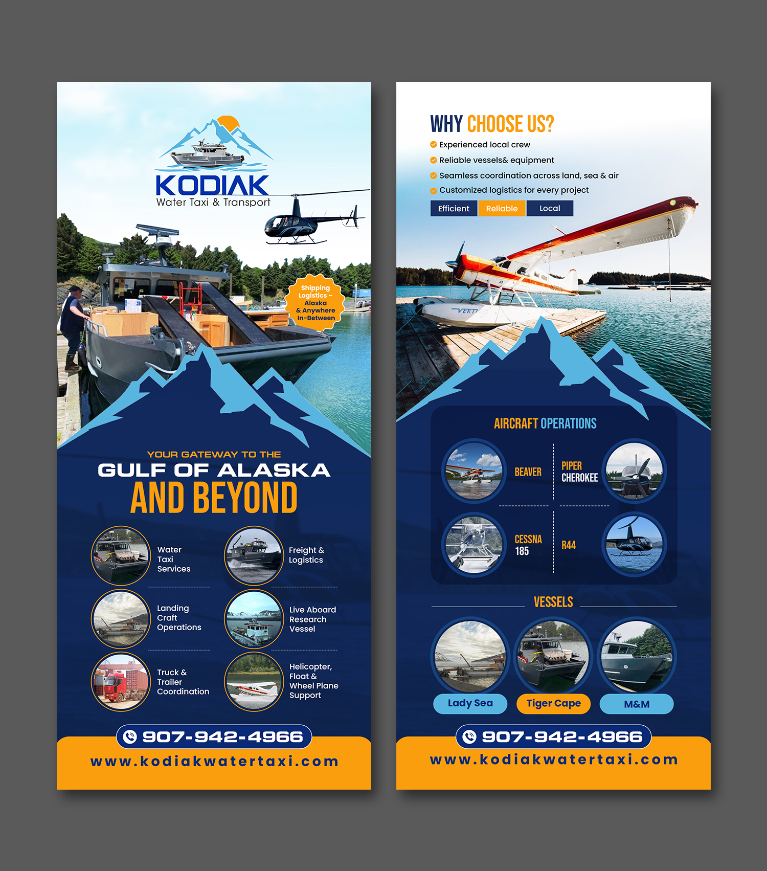 Diseño de Flyer por debdesign para Kodiak Water Taxi and Transport | Diseño #36060669