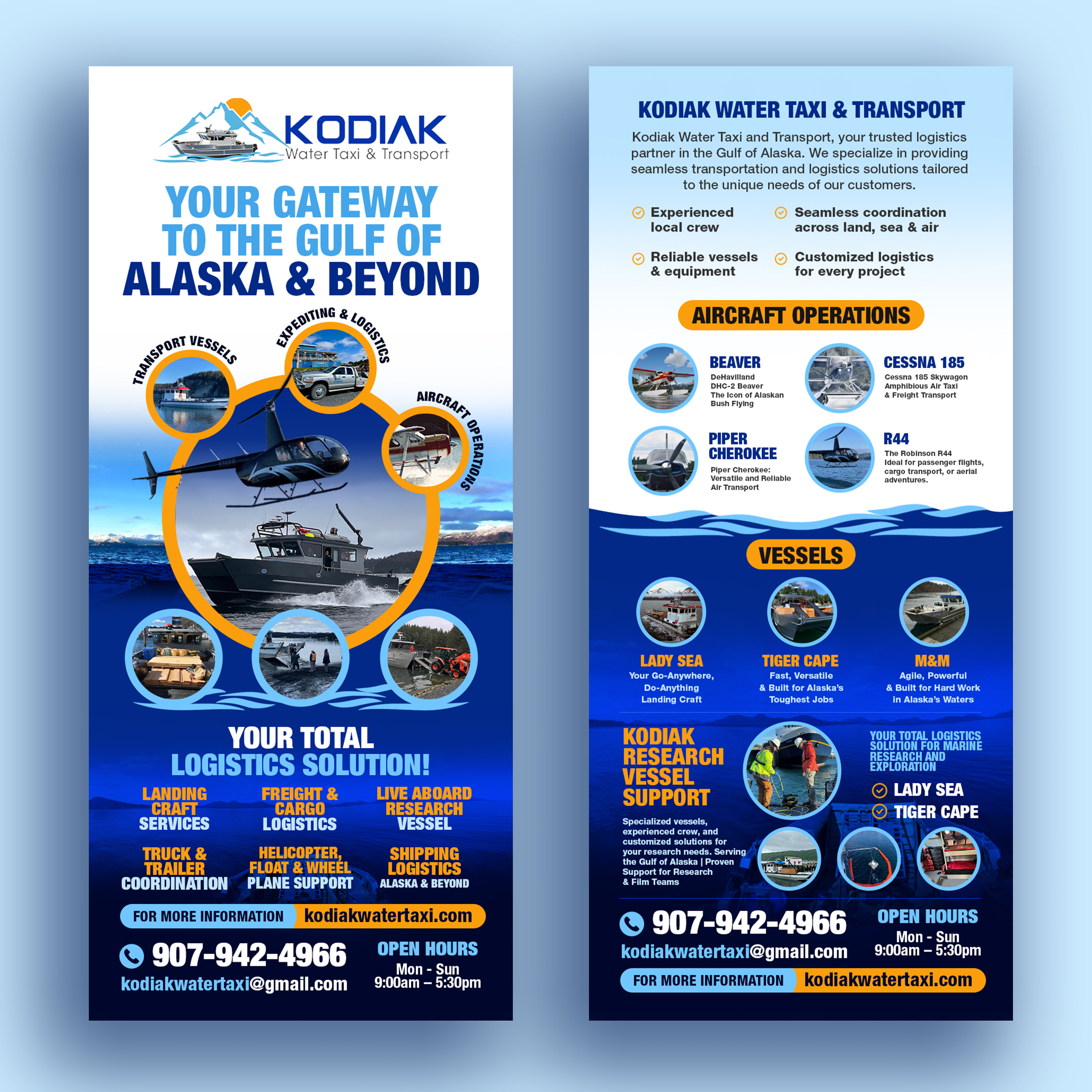 Flyer Design by debdesign for Kodiak Water Taxi and Transport | Design #36072745