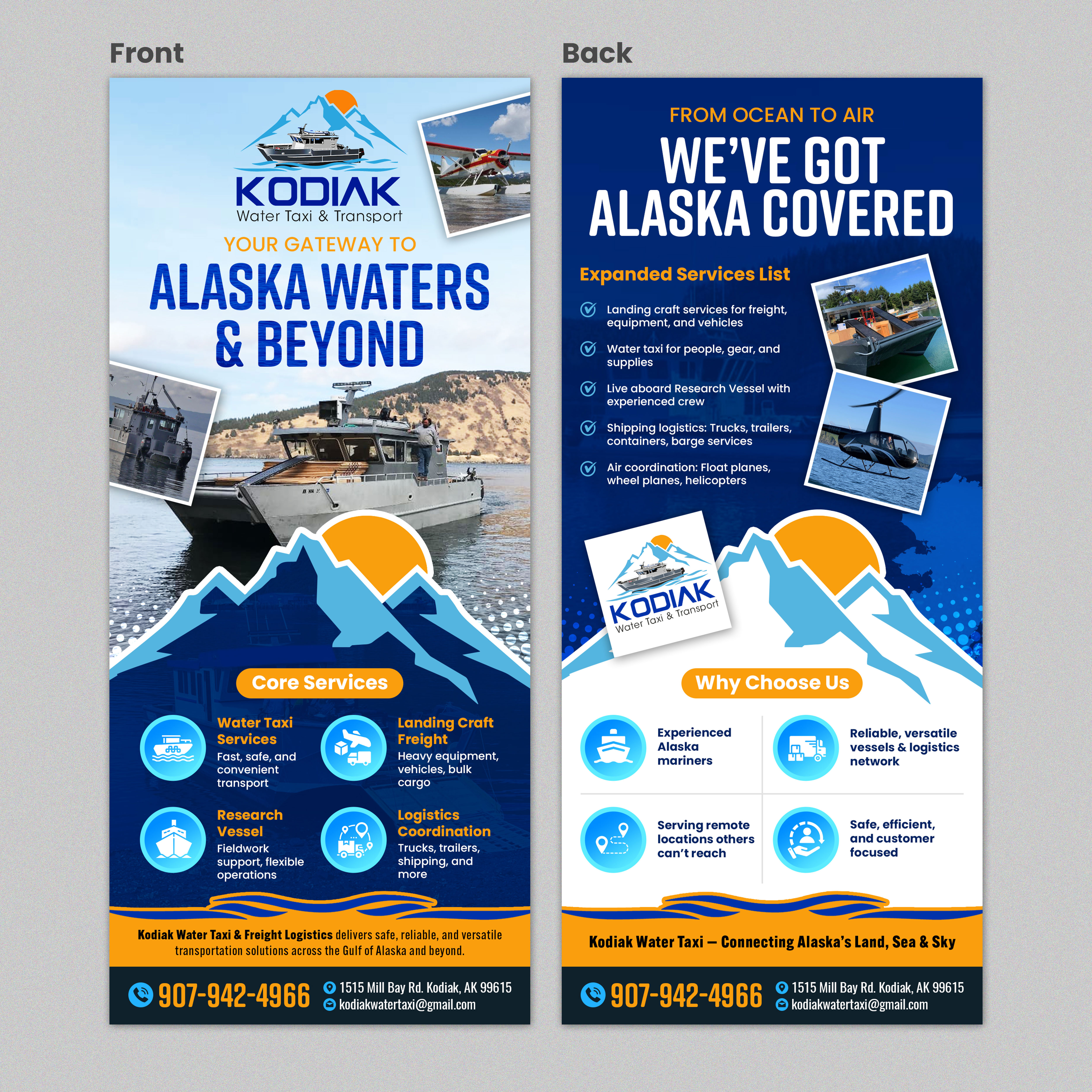 Flyer Design by SAI DESIGNS for Kodiak Water Taxi and Transport | Design #36063804