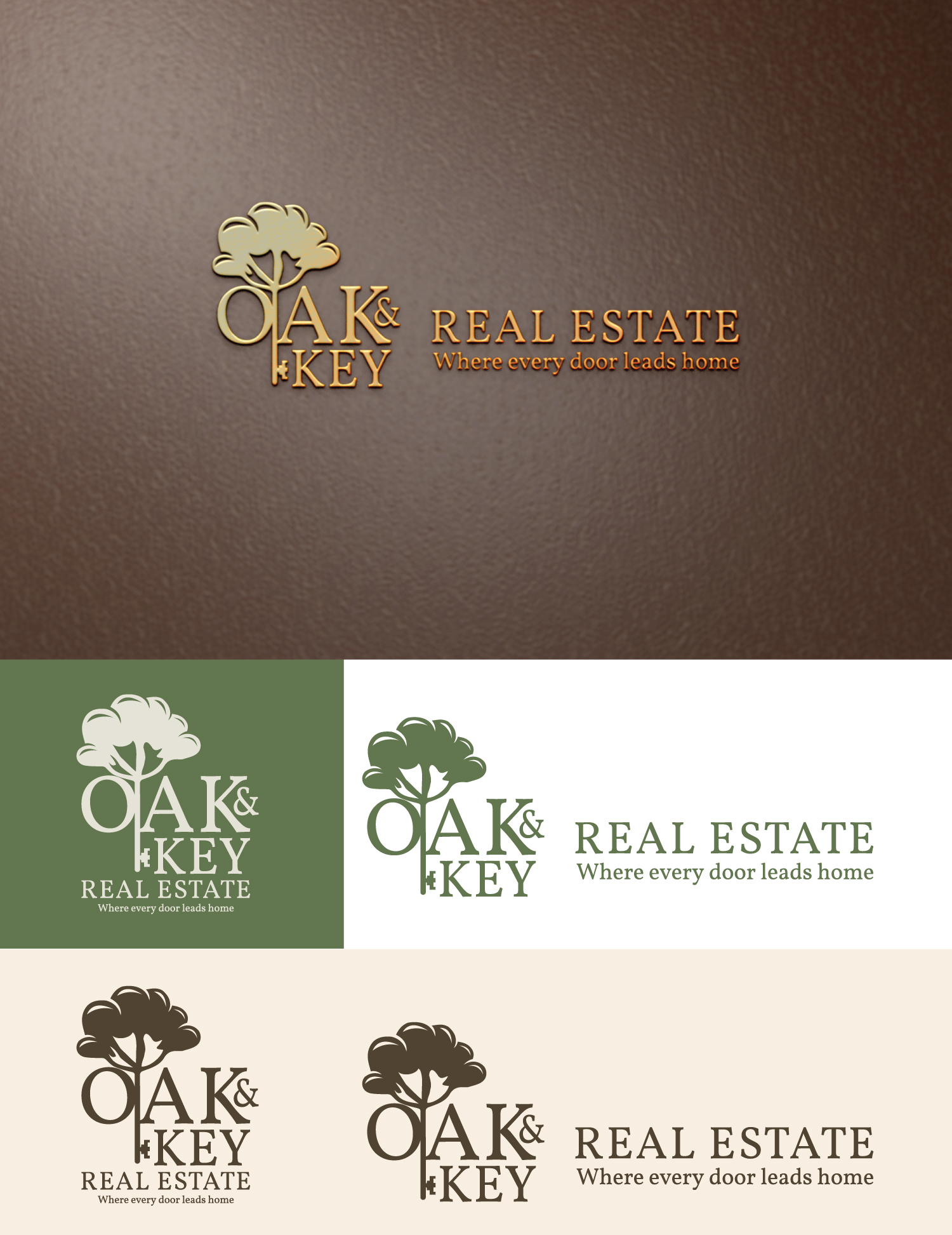 Logo Design by StromDesignHub for Oak and Key Real Estate  | Design #36070934