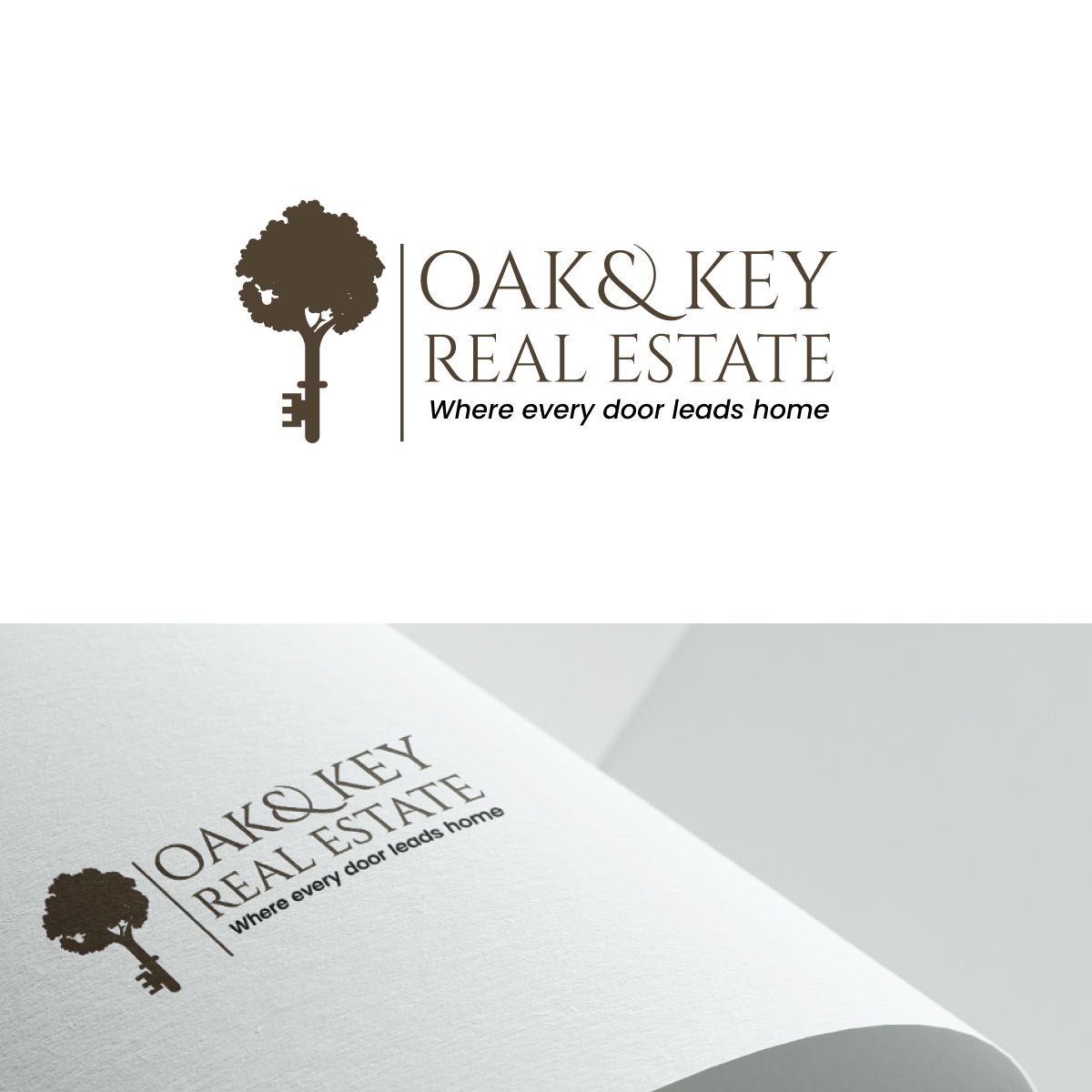 Logo Design by Farhad Kreative for Oak and Key Real Estate  | Design #36066237
