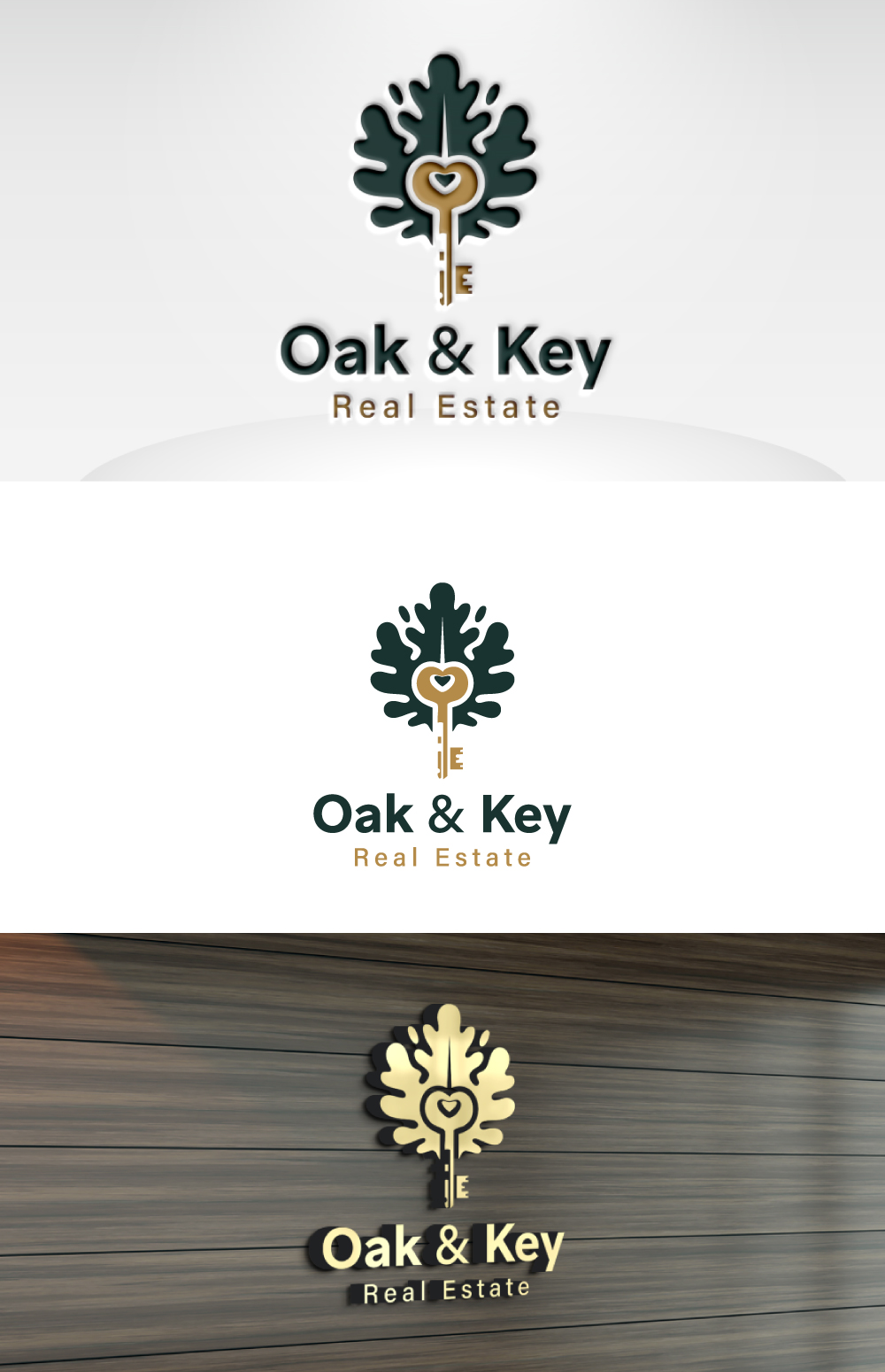 Logo Design by VectorForge for Oak and Key Real Estate  | Design #36070827