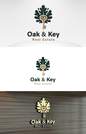 Logo Design by VectorForge for Oak and Key Real Estate  | Design: #36070827