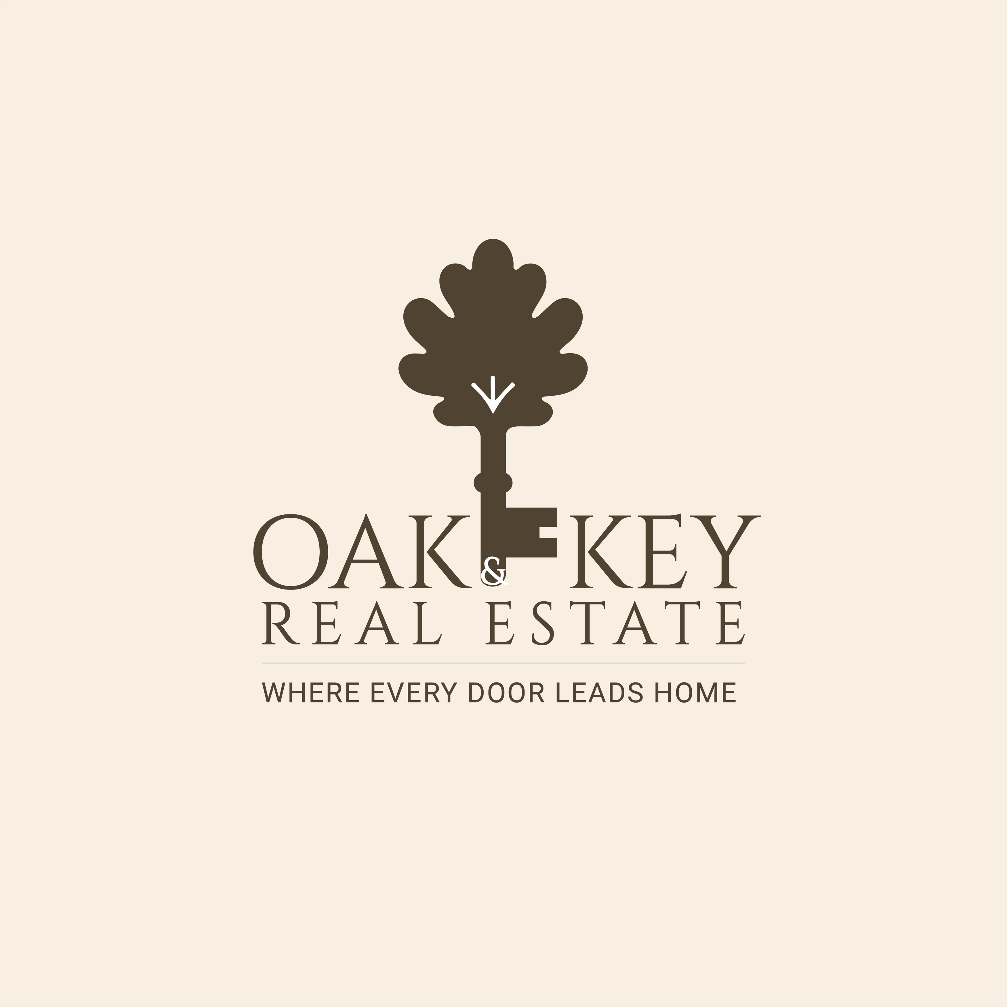 Logo Design by Rush Advertising for Oak and Key Real Estate  | Design #36067576
