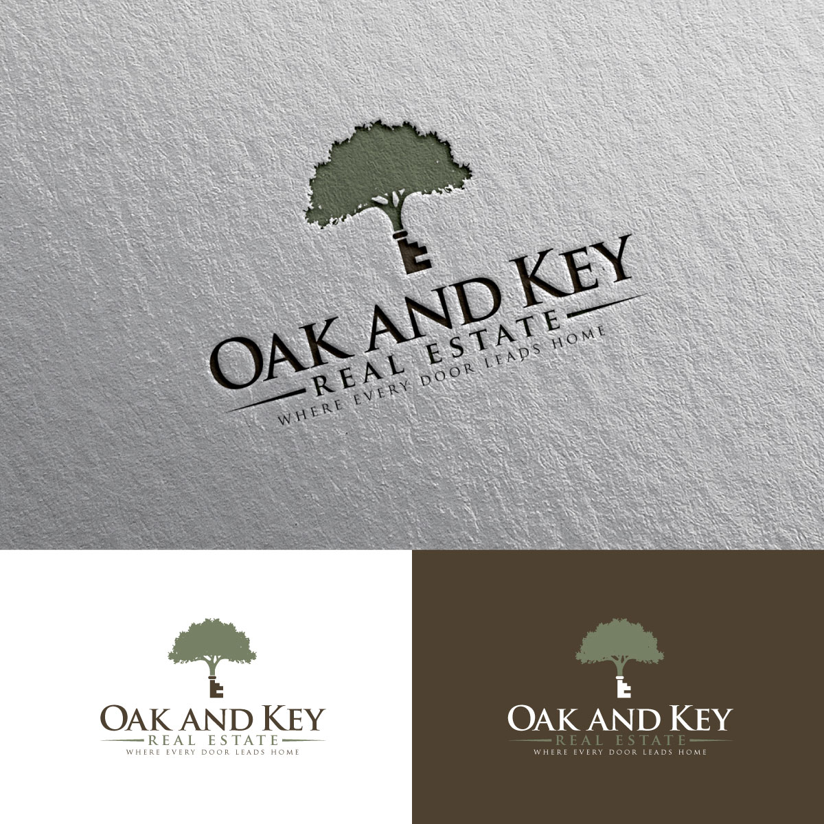 Logo Design by Alex Henry for Oak and Key Real Estate  | Design #36066709
