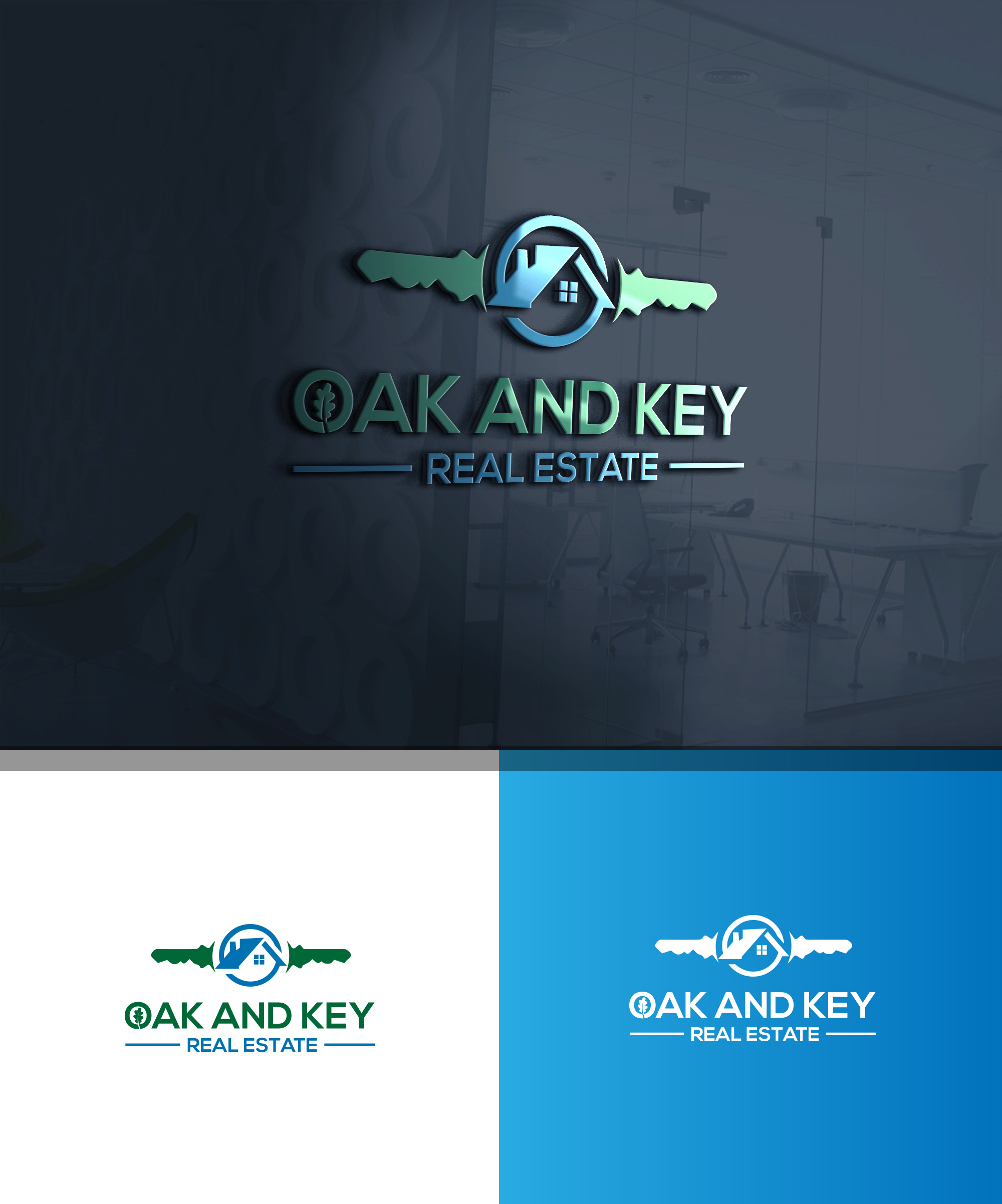 Logo Design by shahalam1957 for Oak and Key Real Estate  | Design #36070140