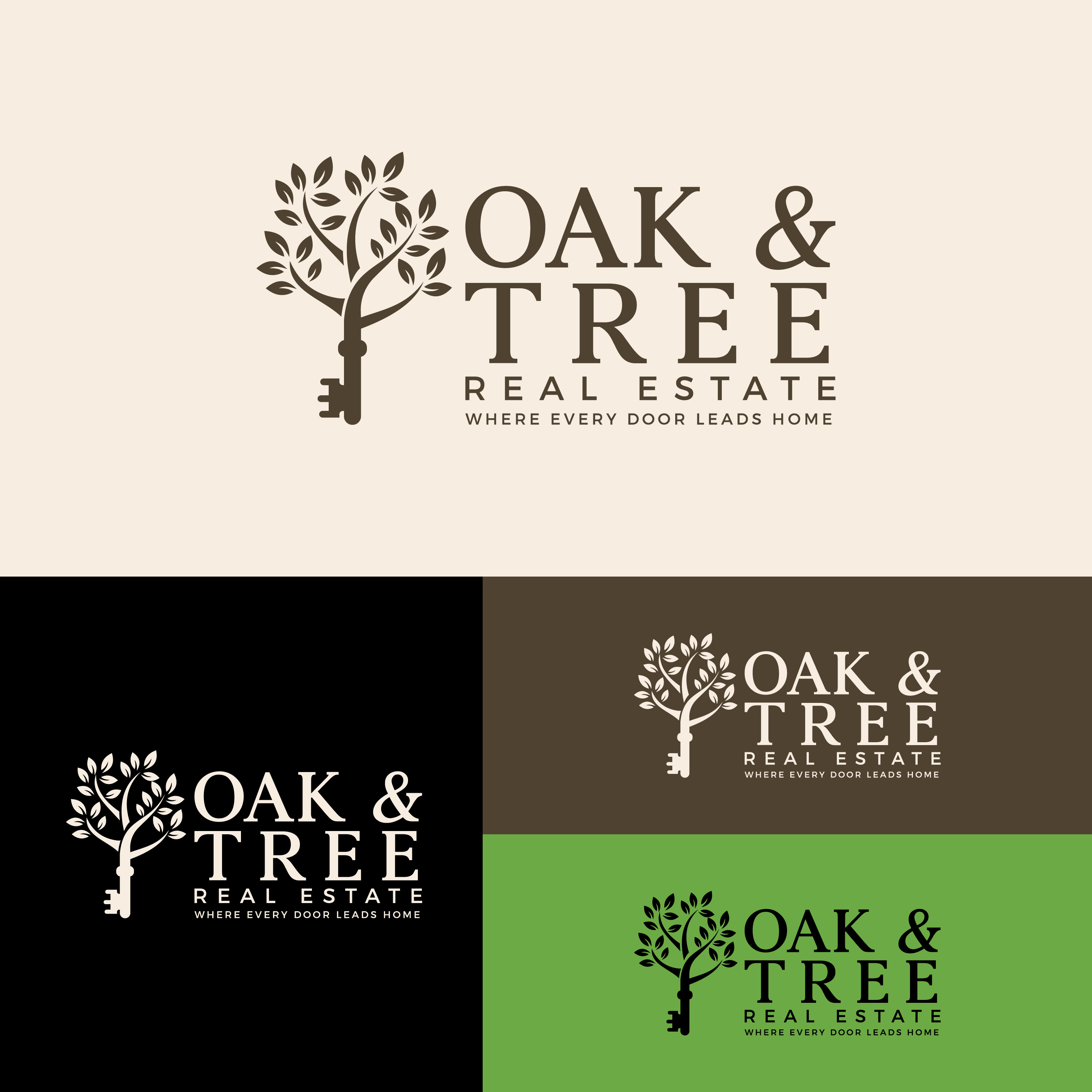 Logo Design by Design Reflector for Oak and Key Real Estate  | Design #36076656