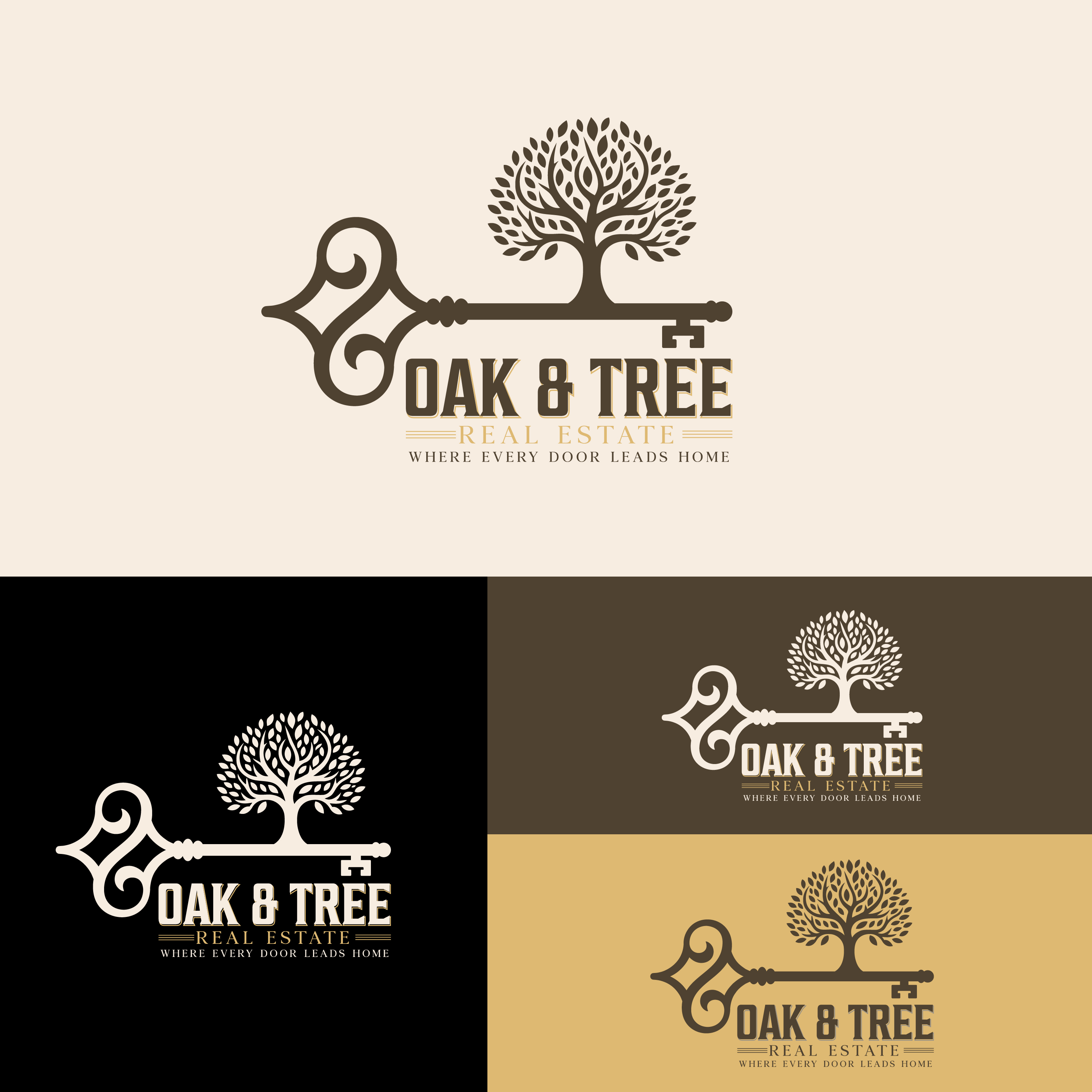 Logo Design by Design Reflector for Oak and Key Real Estate  | Design #36076658