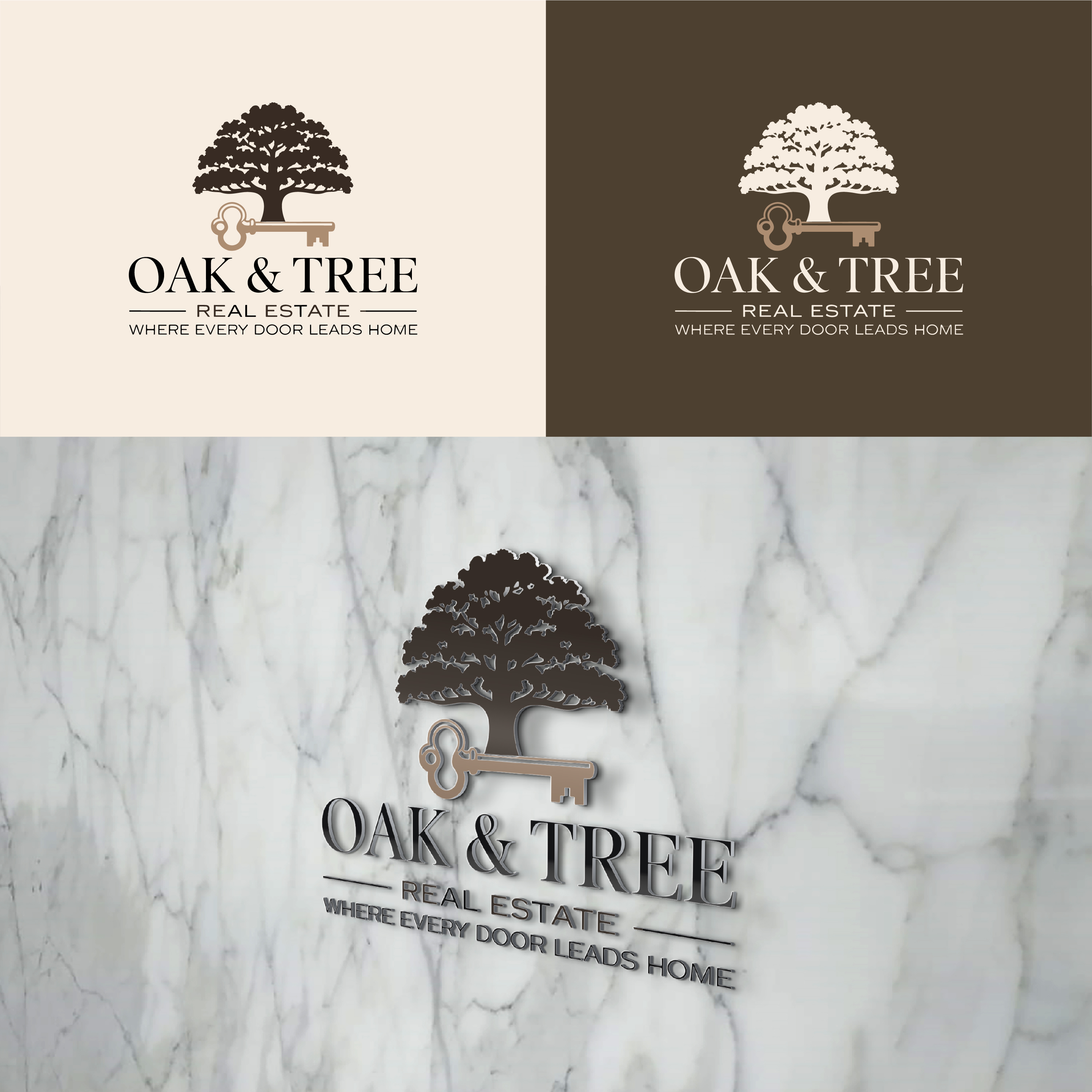 Logo Design by Design Reflector for Oak and Key Real Estate  | Design #36076661