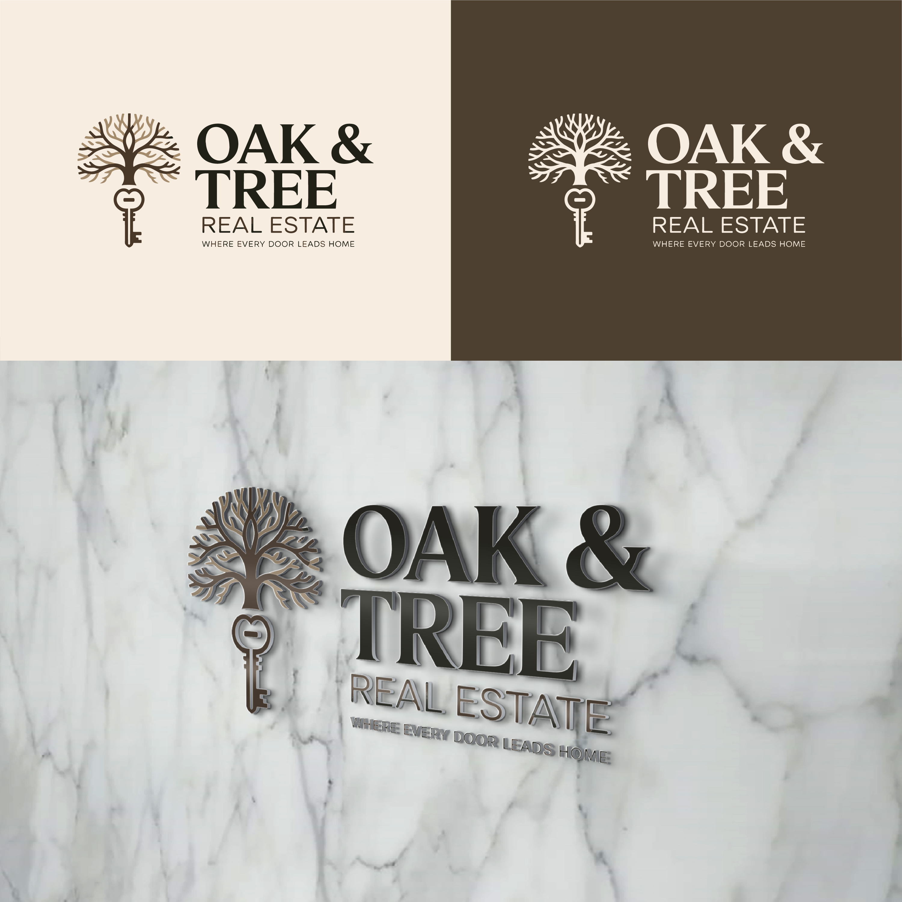 Logo Design by Design Reflector for Oak and Key Real Estate  | Design #36076662