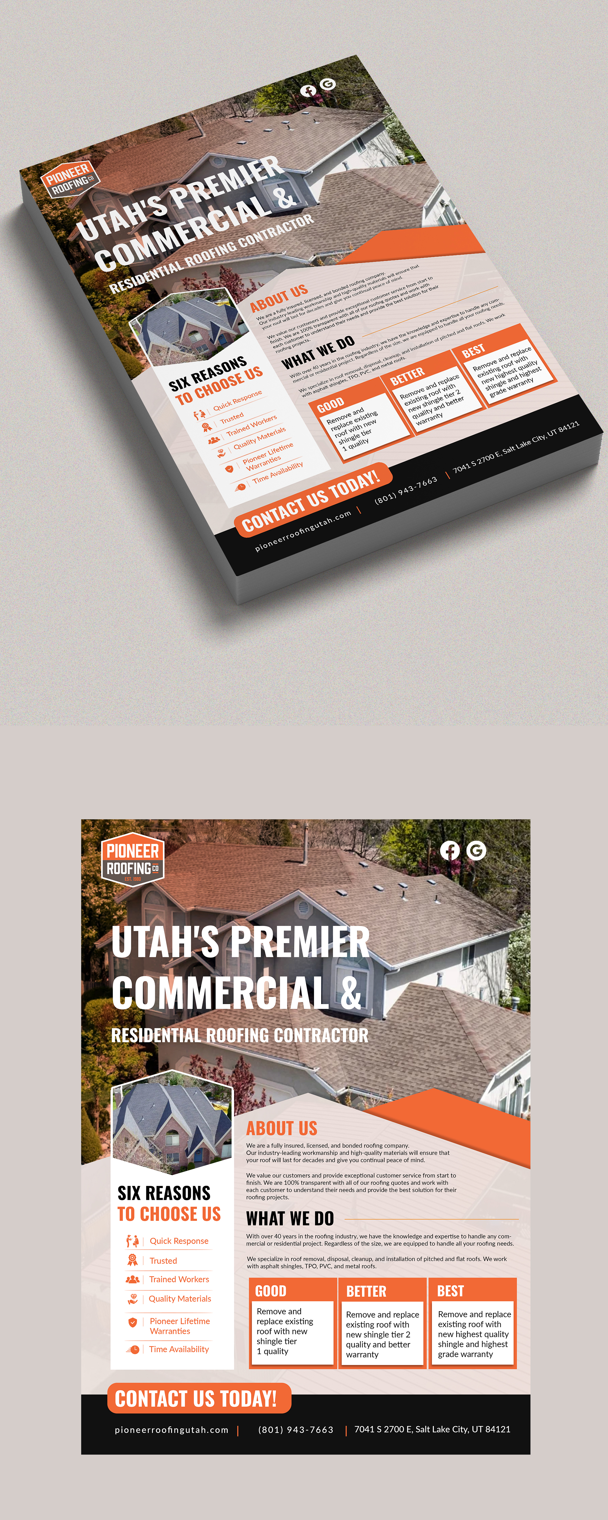 Flyer Design by Design Motion for Pioneer Roofing Company | Design #36070204