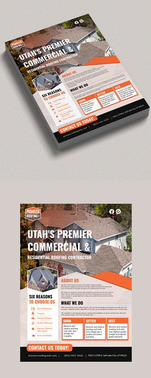 Flyer Design by Design Motion for Pioneer Roofing Company | Design: #36070204