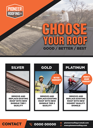 Flyer Design by Modan Mohan Mohini for Pioneer Roofing Company | Design #36082305