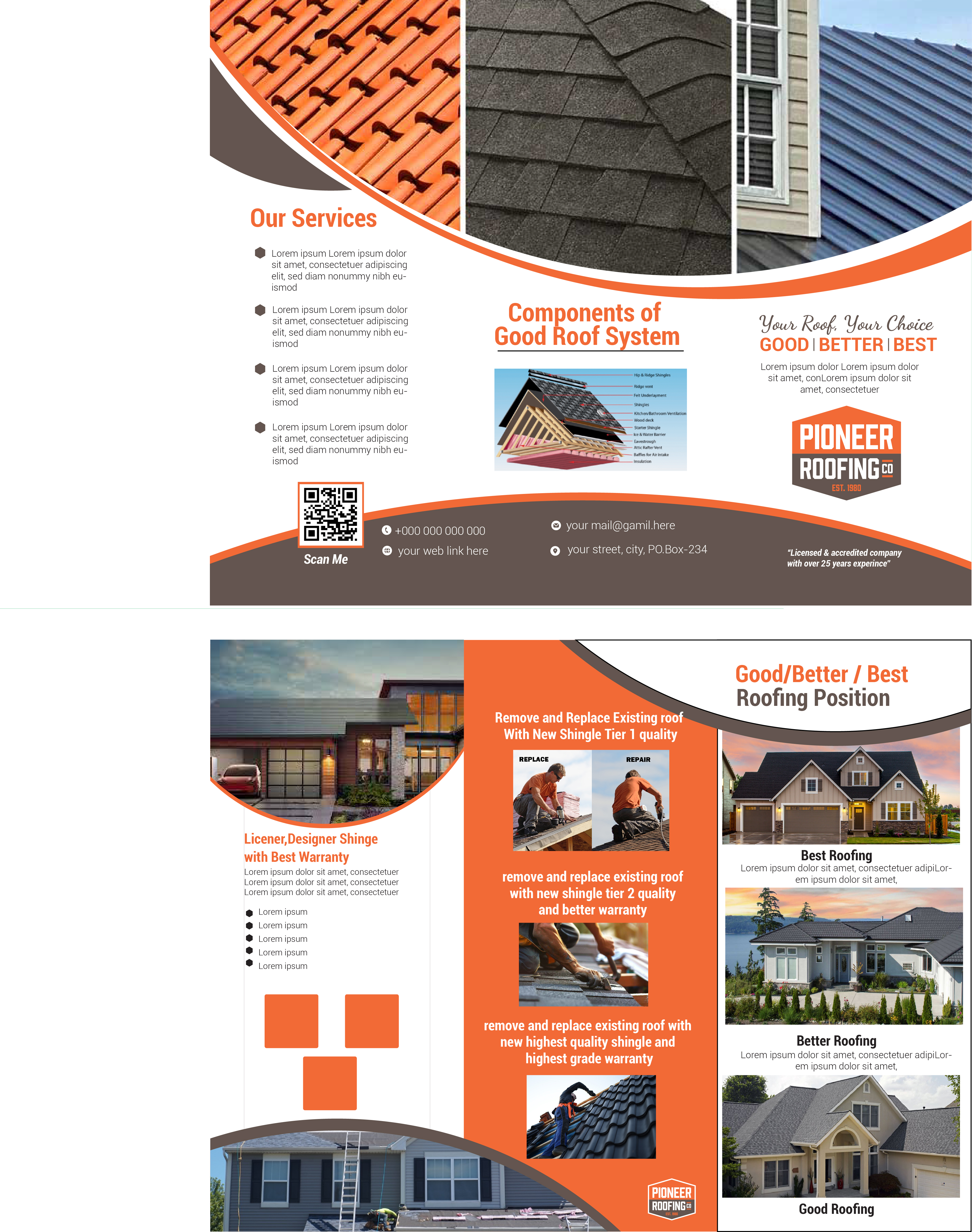 Design de Flyer par SubornaA pour Pioneer Roofing Company | Design #36076418
