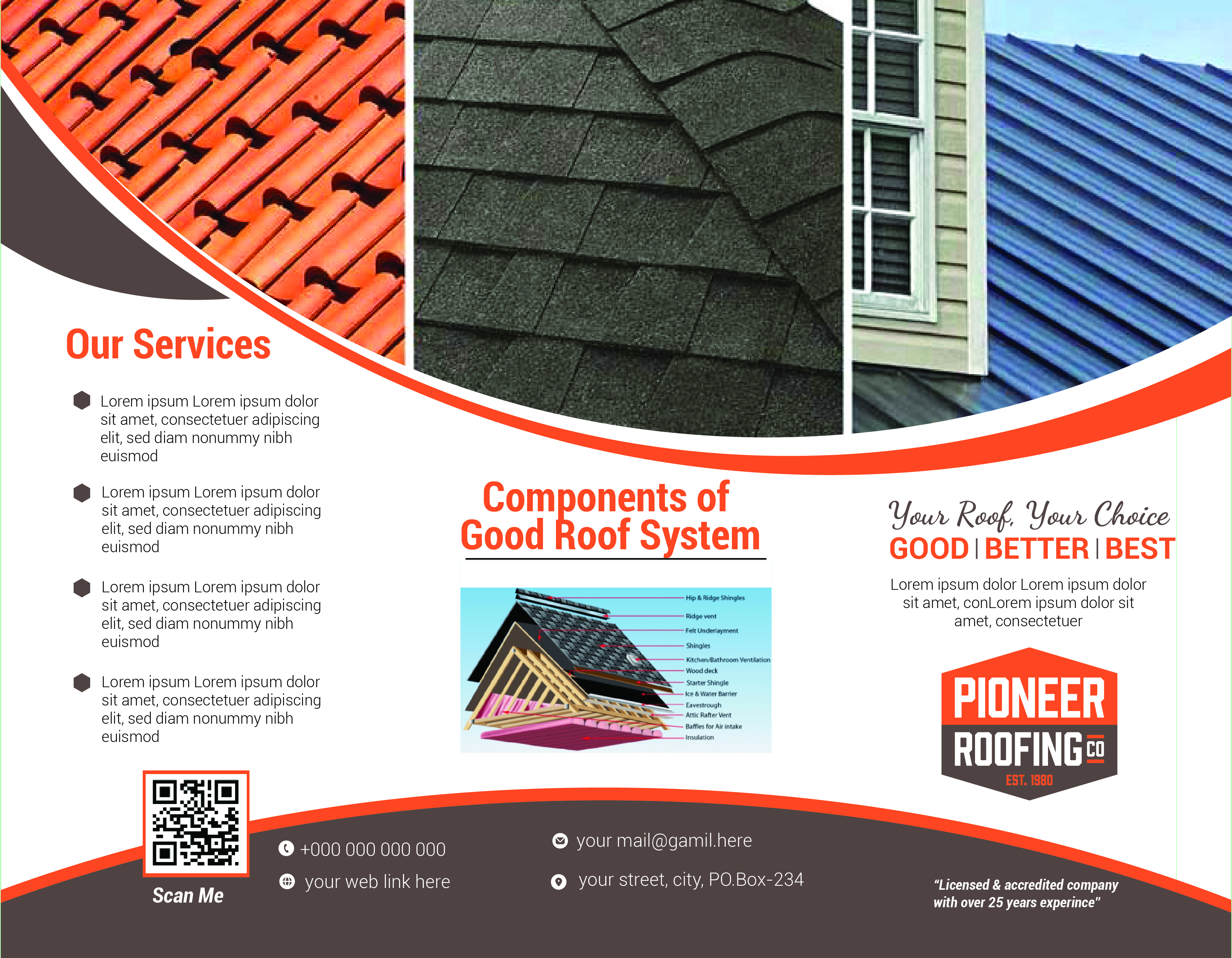 Design de Flyer par SubornaA pour Pioneer Roofing Company | Design #36076419