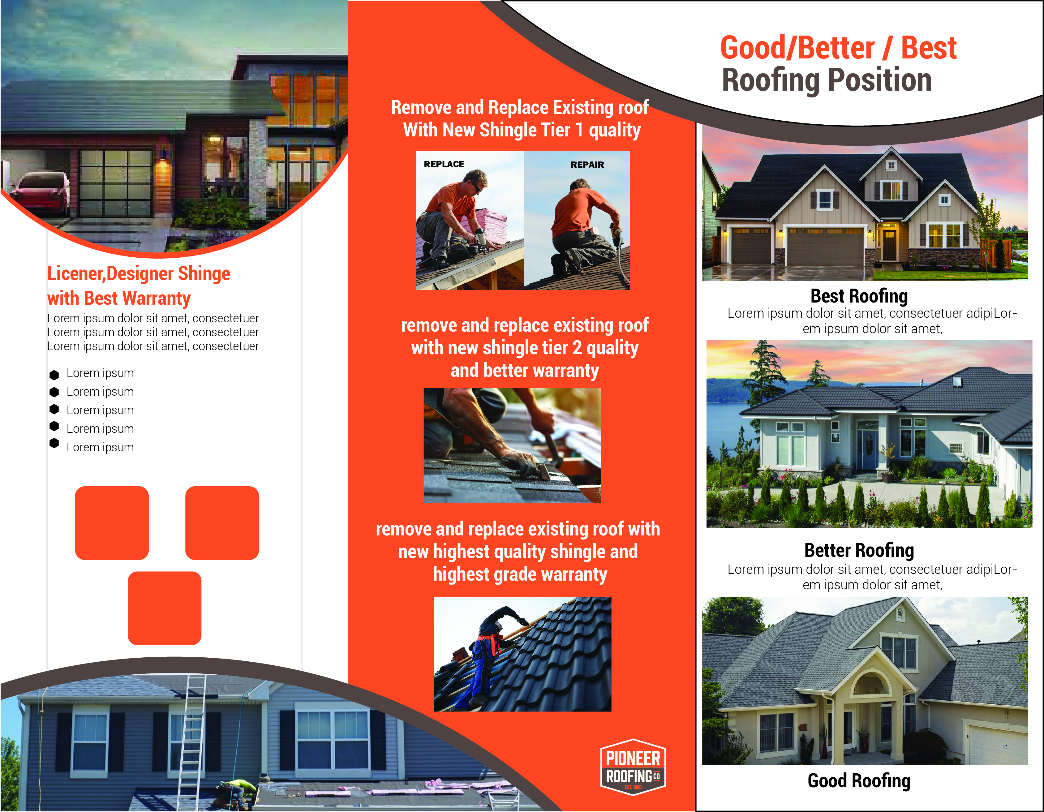Flyer Design by SubornaA for Pioneer Roofing Company | Design #36076420