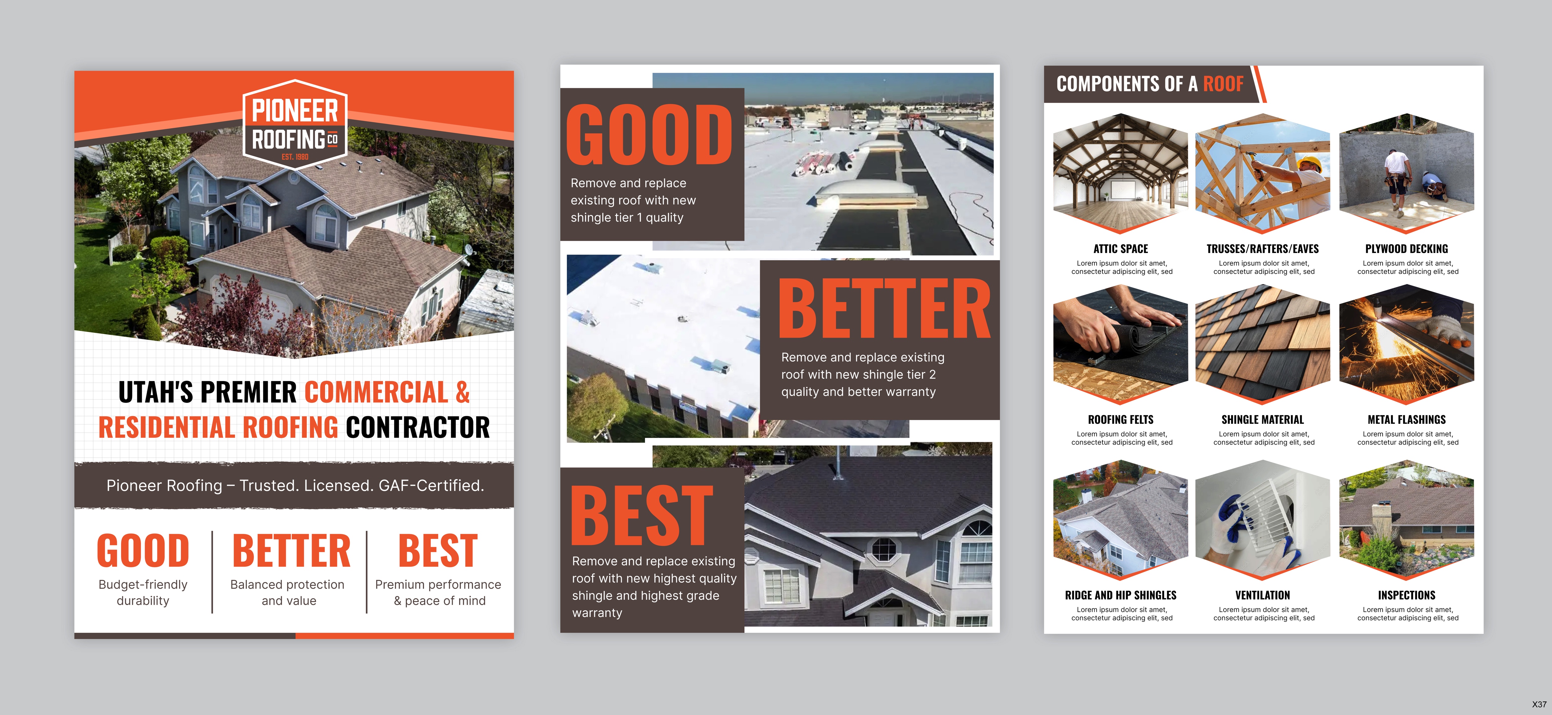 Flyer Design by pb for Pioneer Roofing Company | Design #36075738