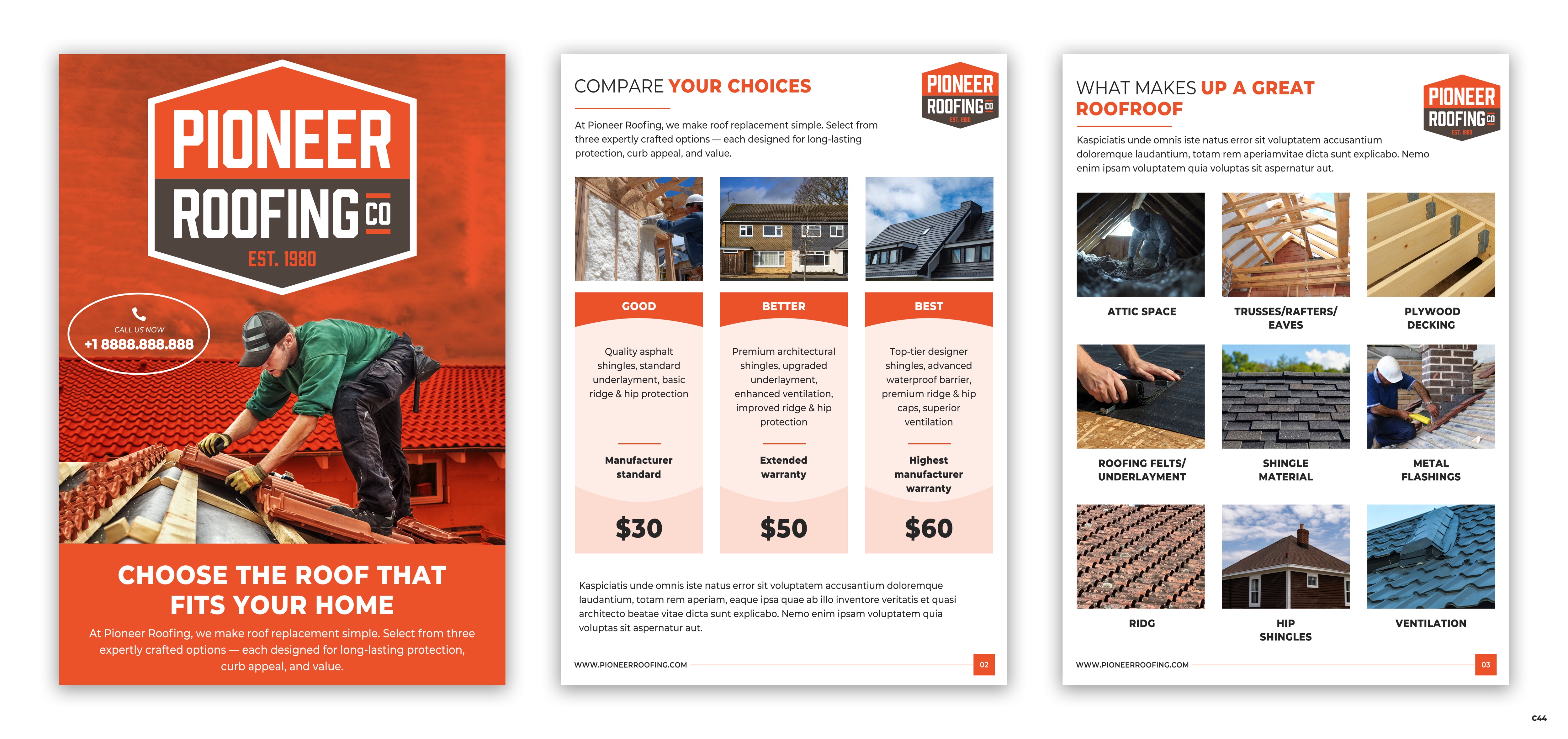 Diseño de Flyer por pb para Pioneer Roofing Company | Diseño #36075740