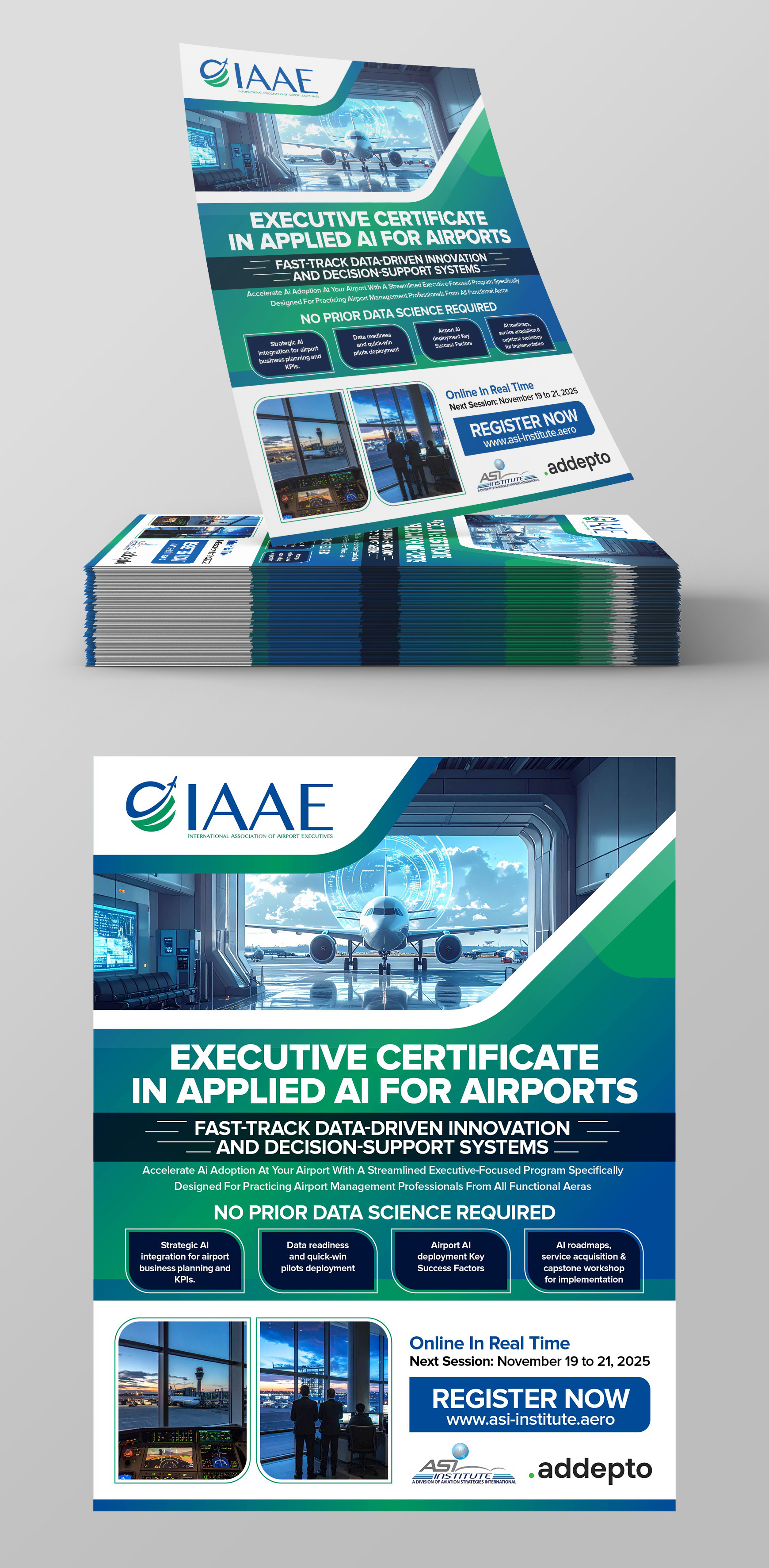 Design de Flyer par Toqeer Hussain pour Aviation Strategies International | Design #36089484