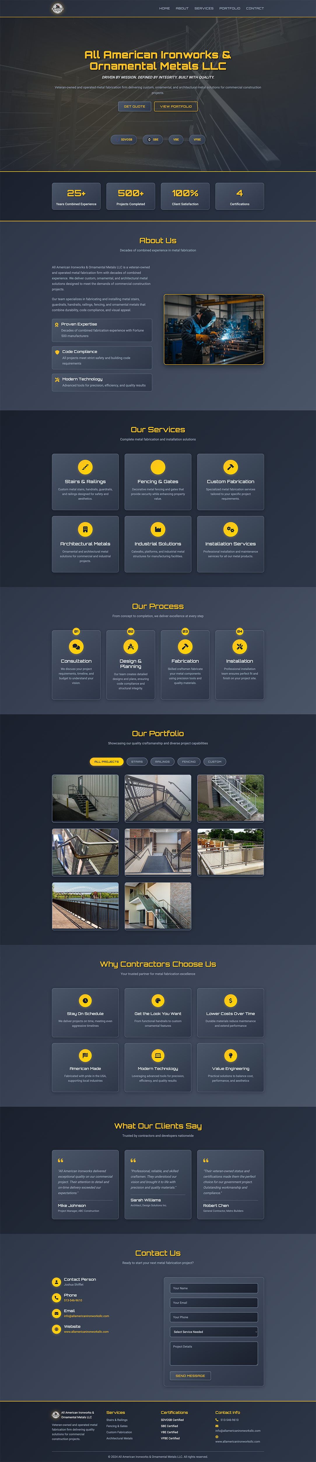 Web Design by Amer Flehan for All American Ironworks and Ornamental Metals LLC | Design #36092730