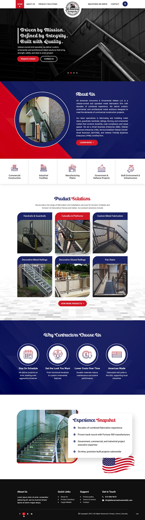 Web Design by pb for All American Ironworks and Ornamental Metals LLC | Design: #36105272