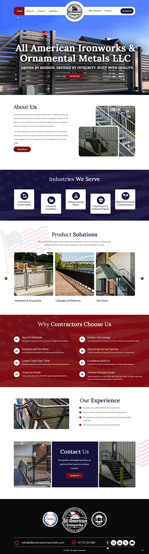 Web Design by pb for All American Ironworks and Ornamental Metals LLC | Design: #36105273