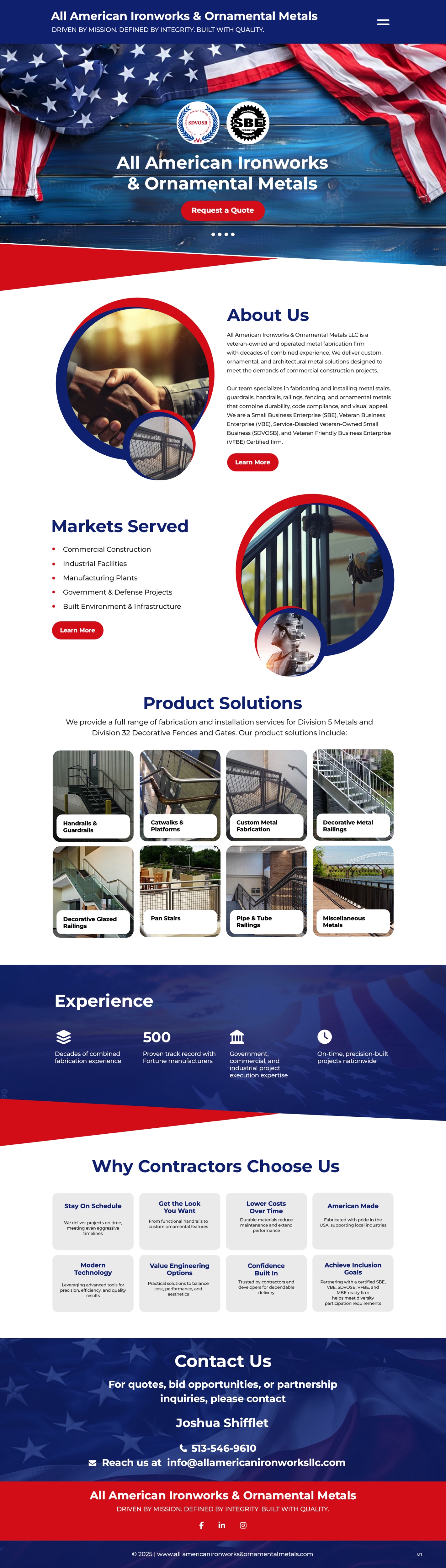 Web Design by pb for All American Ironworks and Ornamental Metals LLC | Design #36105274