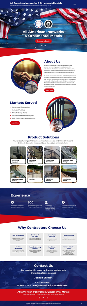 Web Design by pb for All American Ironworks and Ornamental Metals LLC | Design: #36105274