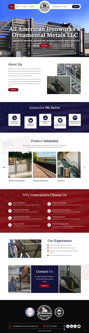 Web Design by pb for All American Ironworks and Ornamental Metals LLC | Design: #36105275