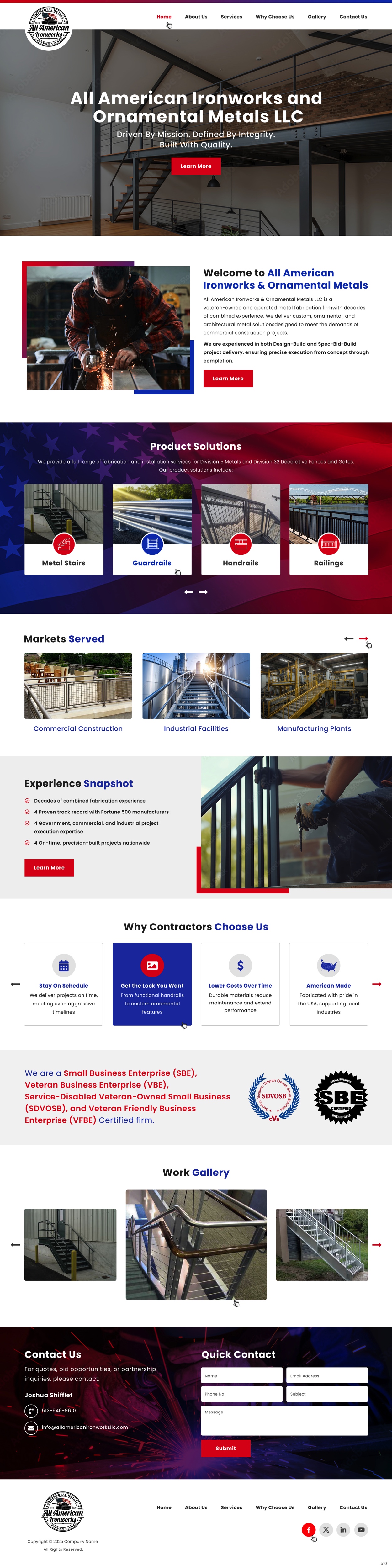 Web Design by pb for All American Ironworks and Ornamental Metals LLC | Design #36105277