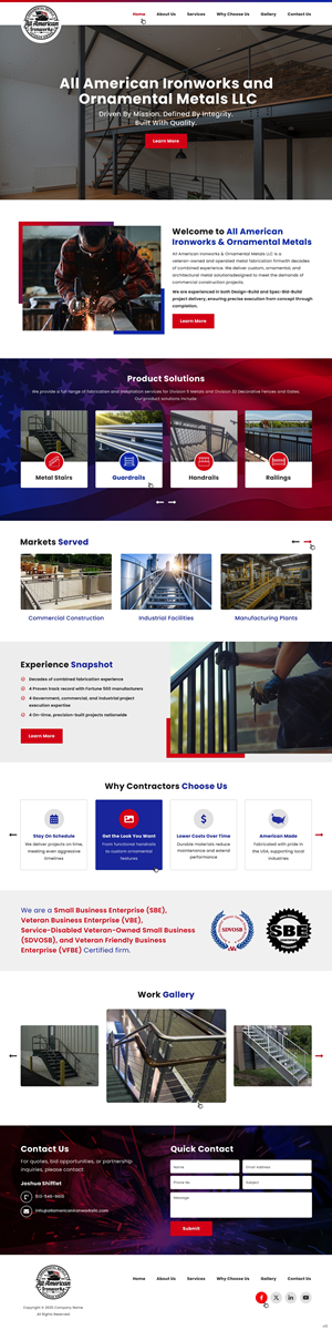 Web Design by pb for All American Ironworks and Ornamental Metals LLC | Design: #36105277